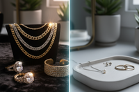 Comparison of delicate minimalist diamond rings and bold luxury gemstone statement jewelry
