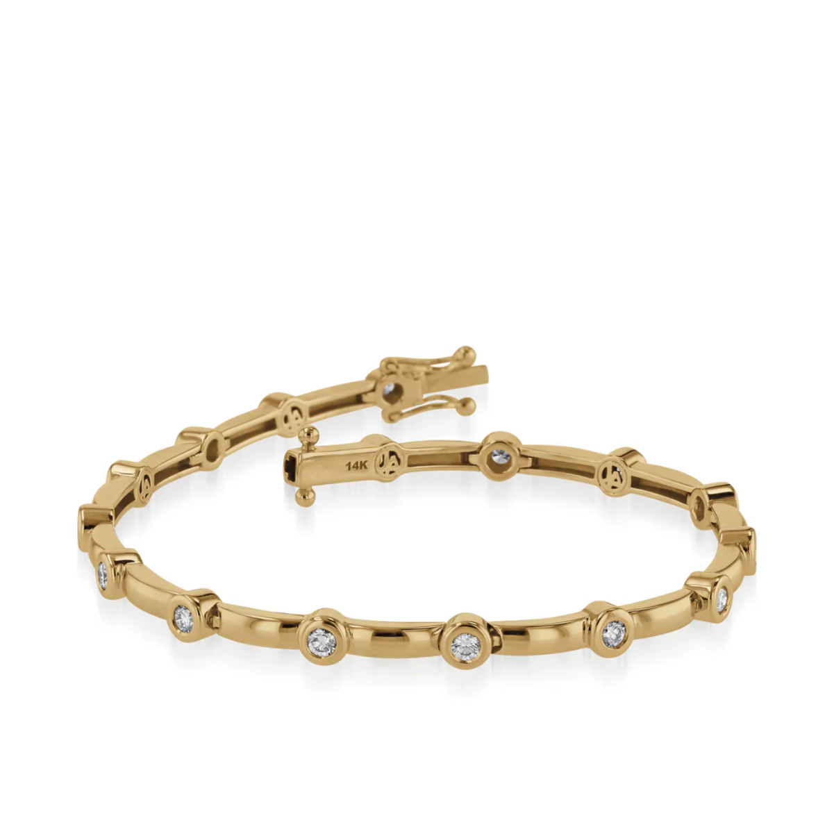 14K Yellow Gold Diamond Tennis Bracelet