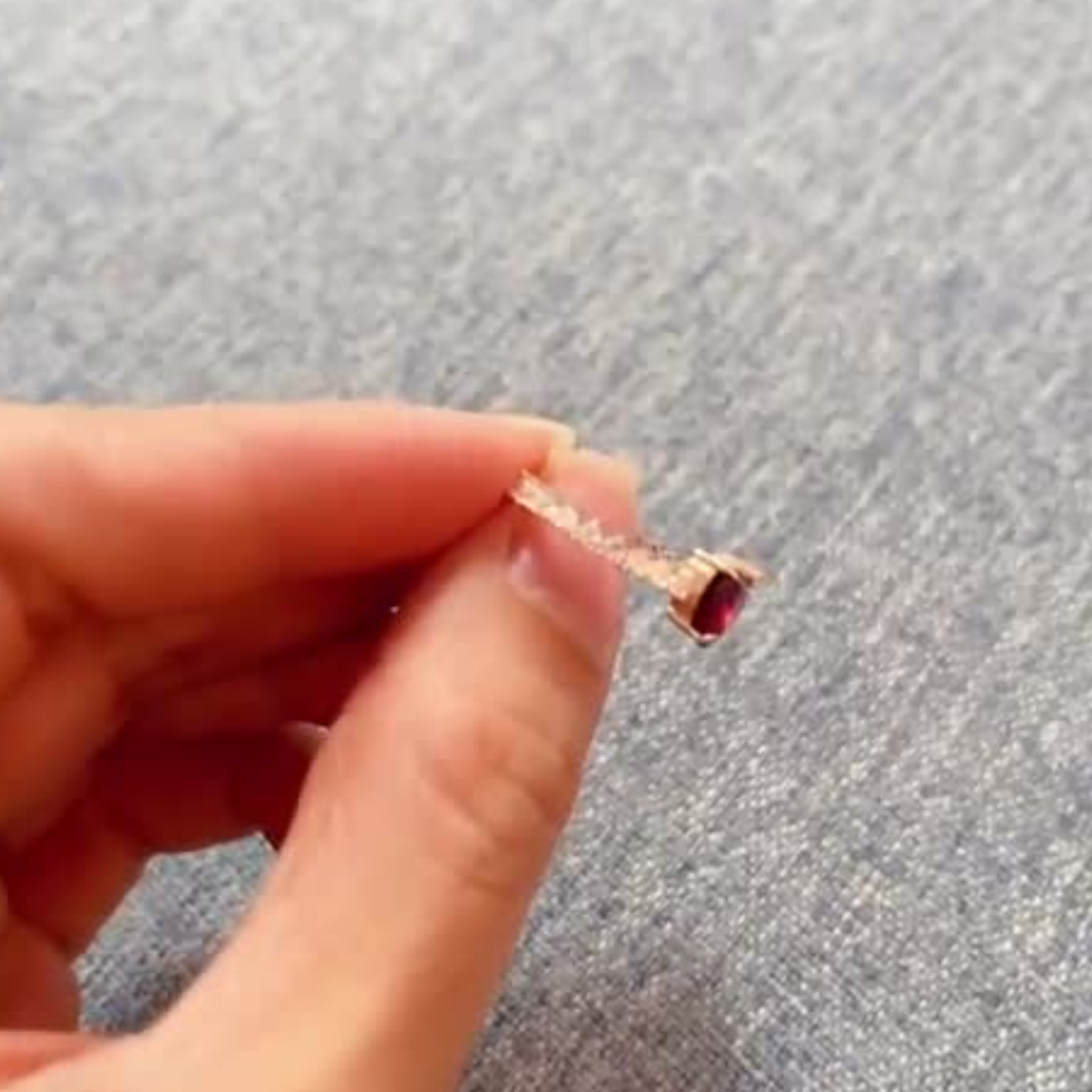 Romantic Heart Garnet Engagement Ring