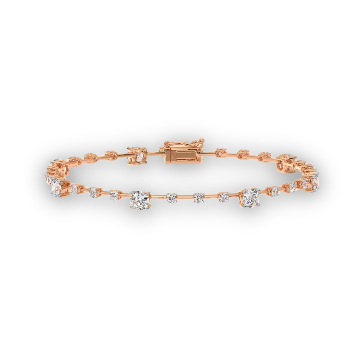 Rose Gold Solitaire Diamond Tennis Bracelet