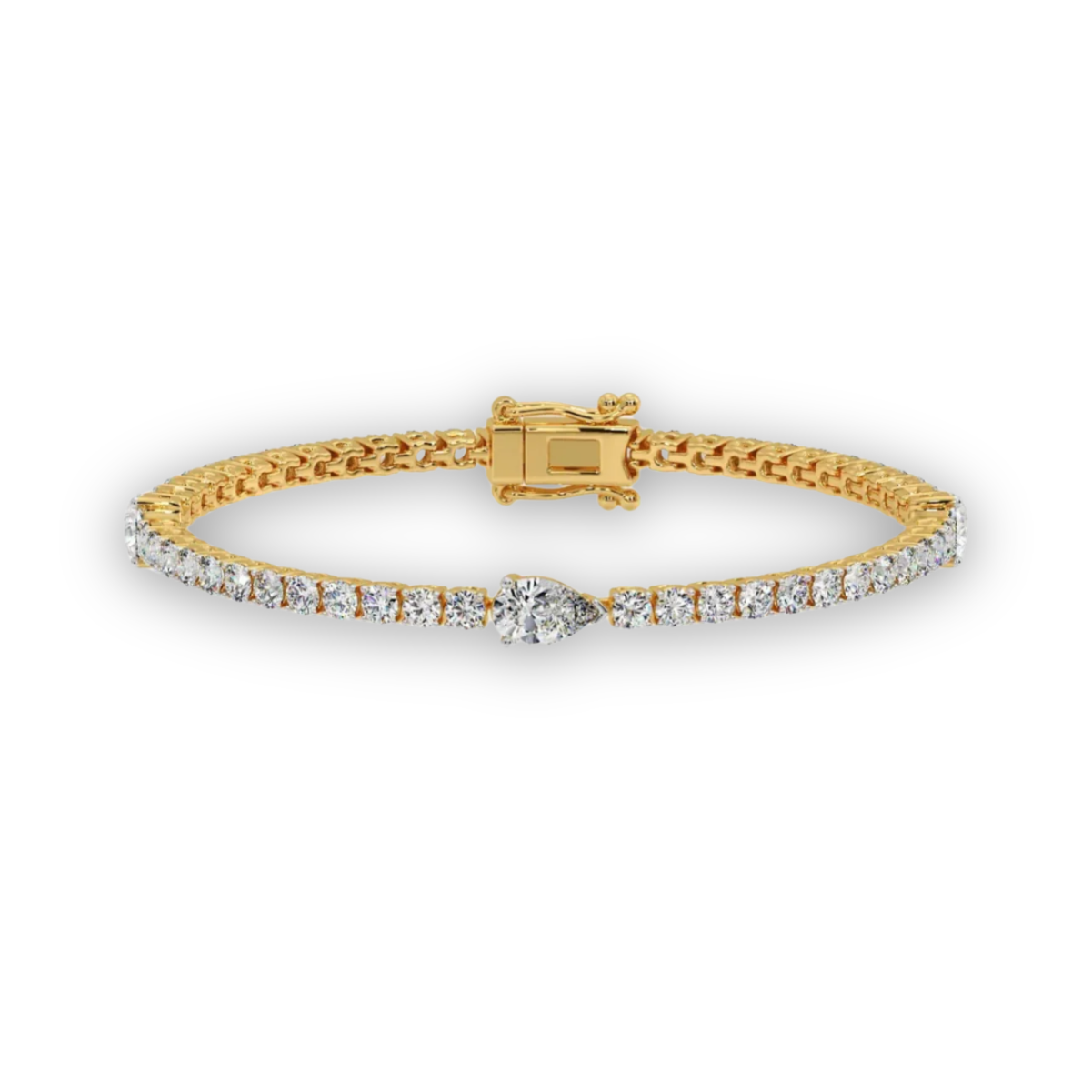 Elegant Teardrop Solitaire Diamond Tennis Bracelet