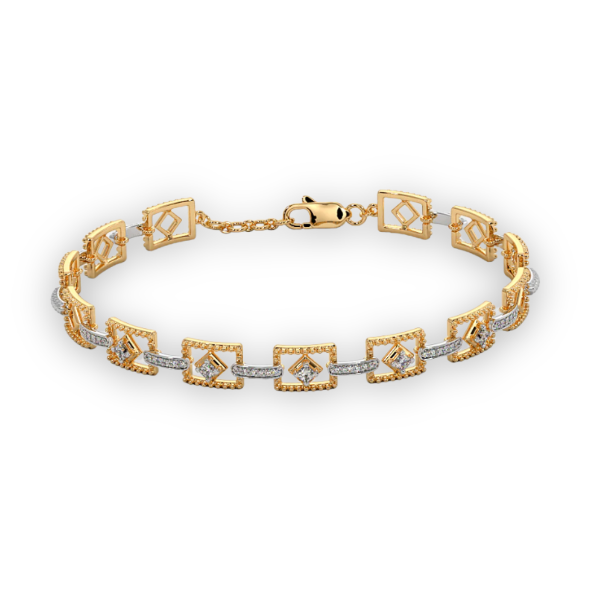 Golden Geometric Elegance Bracelet