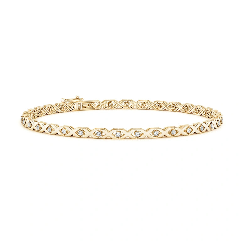 18K Gold Diamond Bracelet for Men