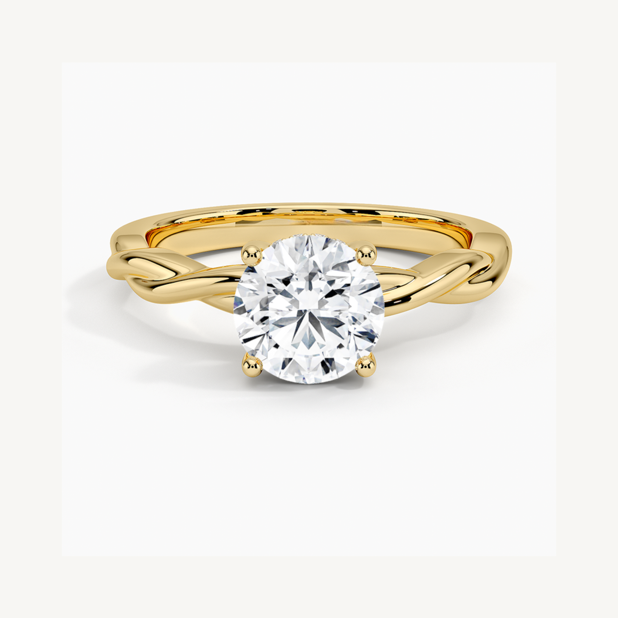 Classic Solitaire Diamond Ring in 18K Yellow Gold