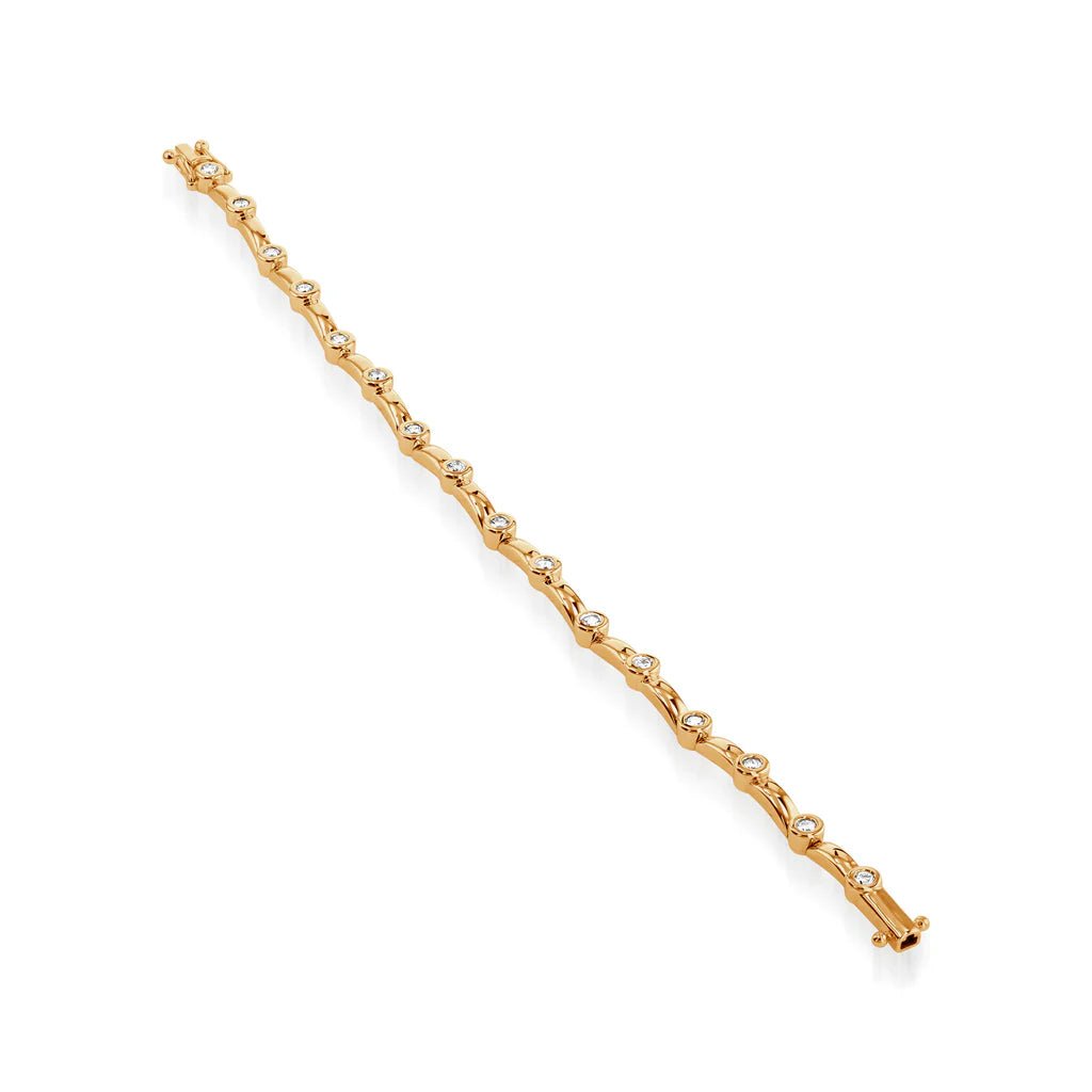 14K Yellow Gold Diamond Tennis Bracelet