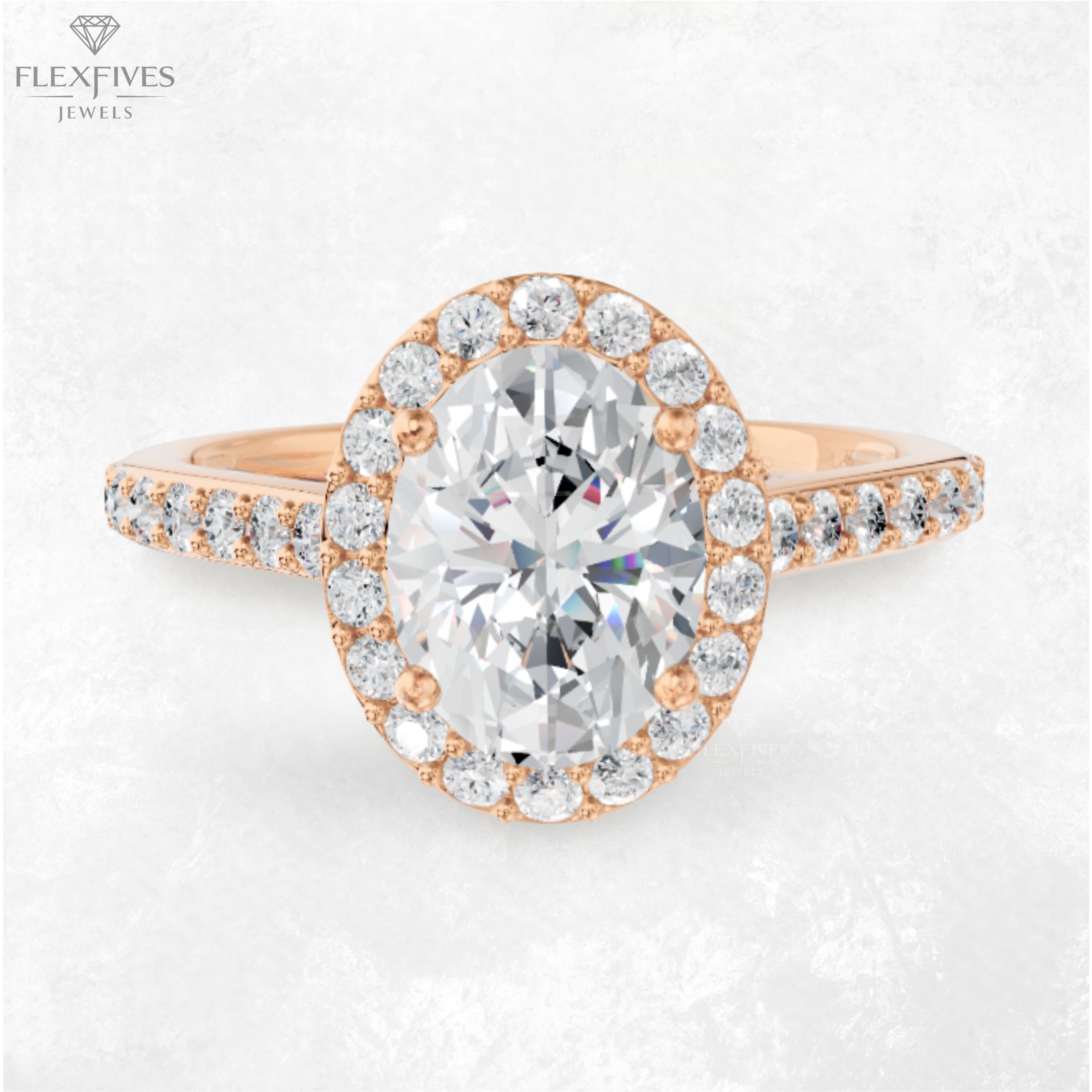 4 CT Oval Cut Moissanite Engagement Ring , Anniversary Ring , Halo Ring , 3 CT + 1 CT Moissanite Ring , Pave Diamond Ring , Ring For Women