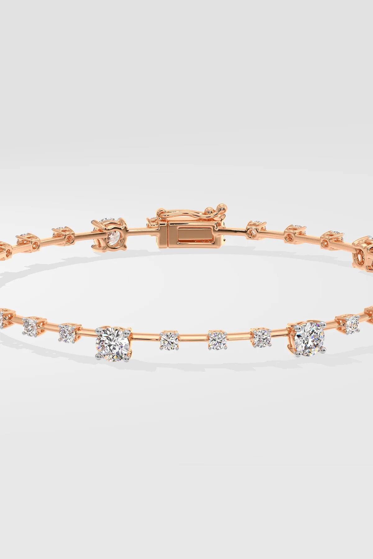 Rose Gold Solitaire Diamond Tennis Bracelet