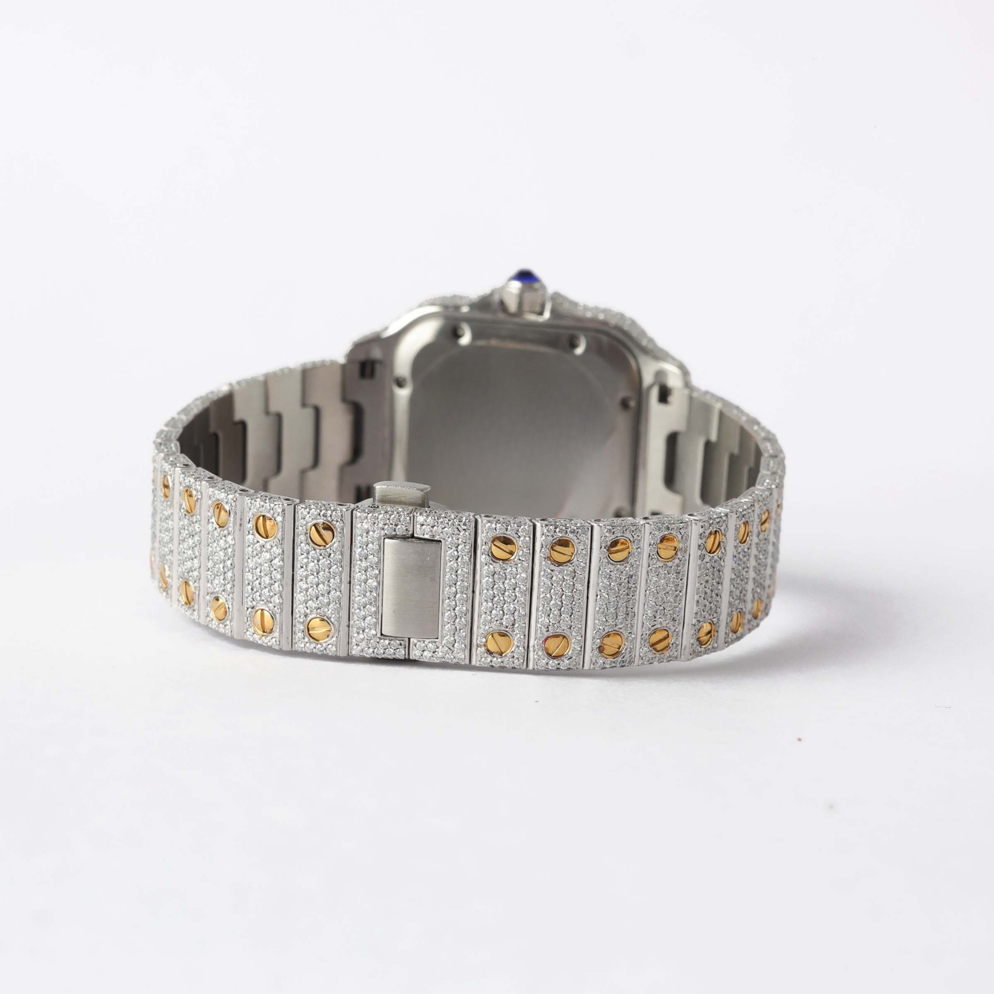 A Luxury Two-Tone Moissanite Diamond Watch – VVS1 Clarity, Iced Out 41MM Stainless Steel Automatic