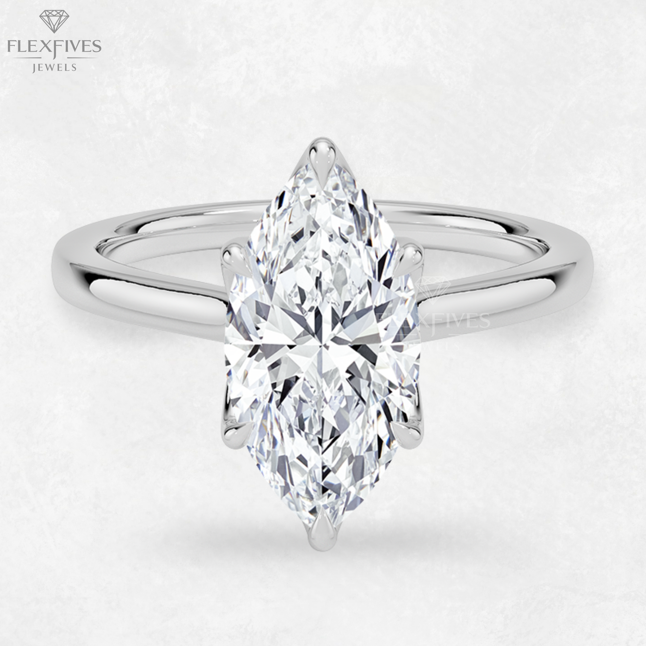 Marquise Cut Moissanite Diamond Engagement Ring 1.0 TO 3.0 CT Marquise Cut Moissanite Diamond Ring Diamond Promise Ring