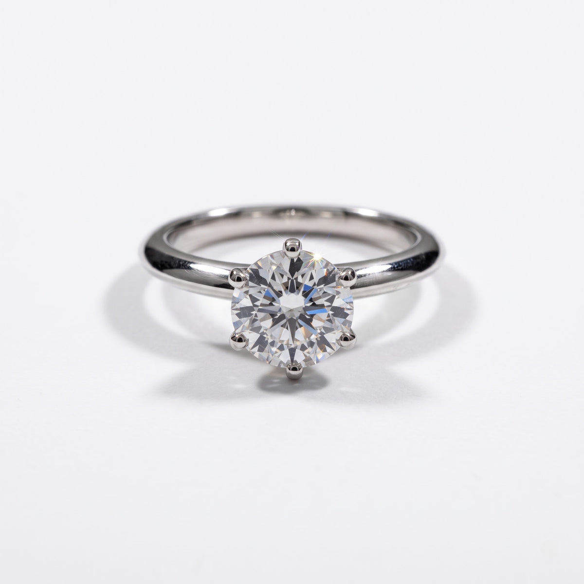 2 Ct Round Solitaire Engagement Ring in 14 KT White Gold with Round Lab Grown Diamond