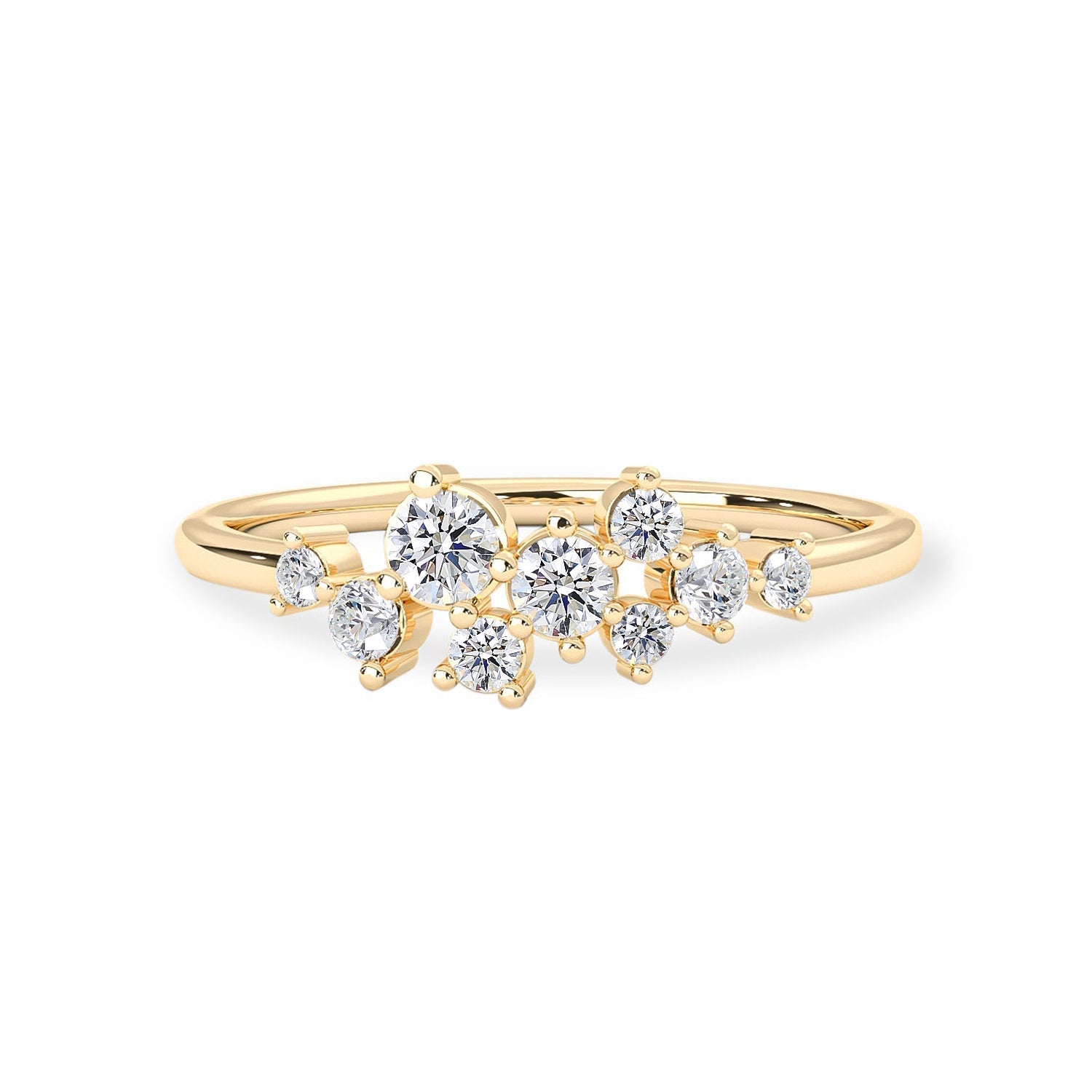 9-Stone Cluster Ring, Lab Grown Diamonds