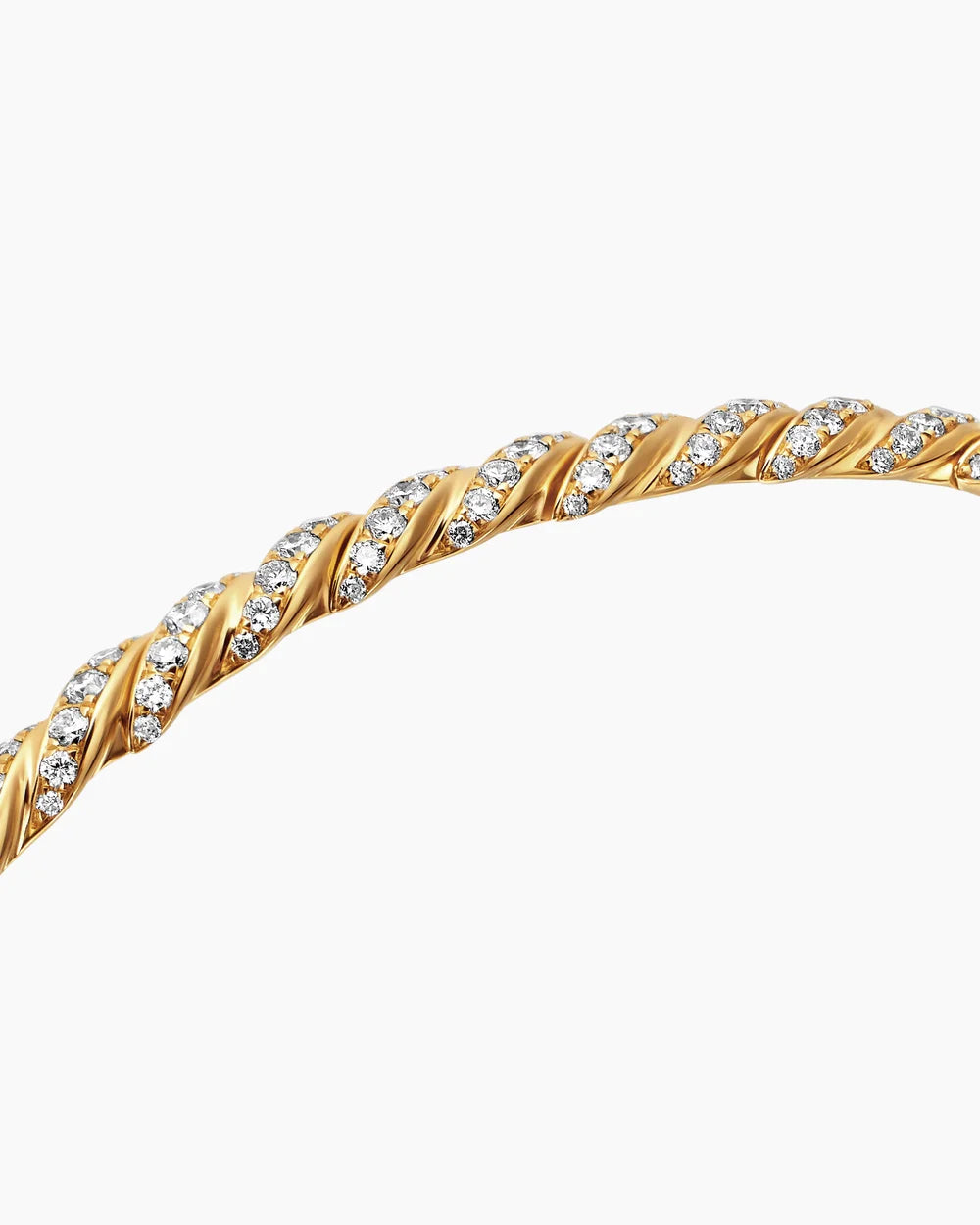 Luxury 18K Gold Diamond Twist Bangle Bracelet