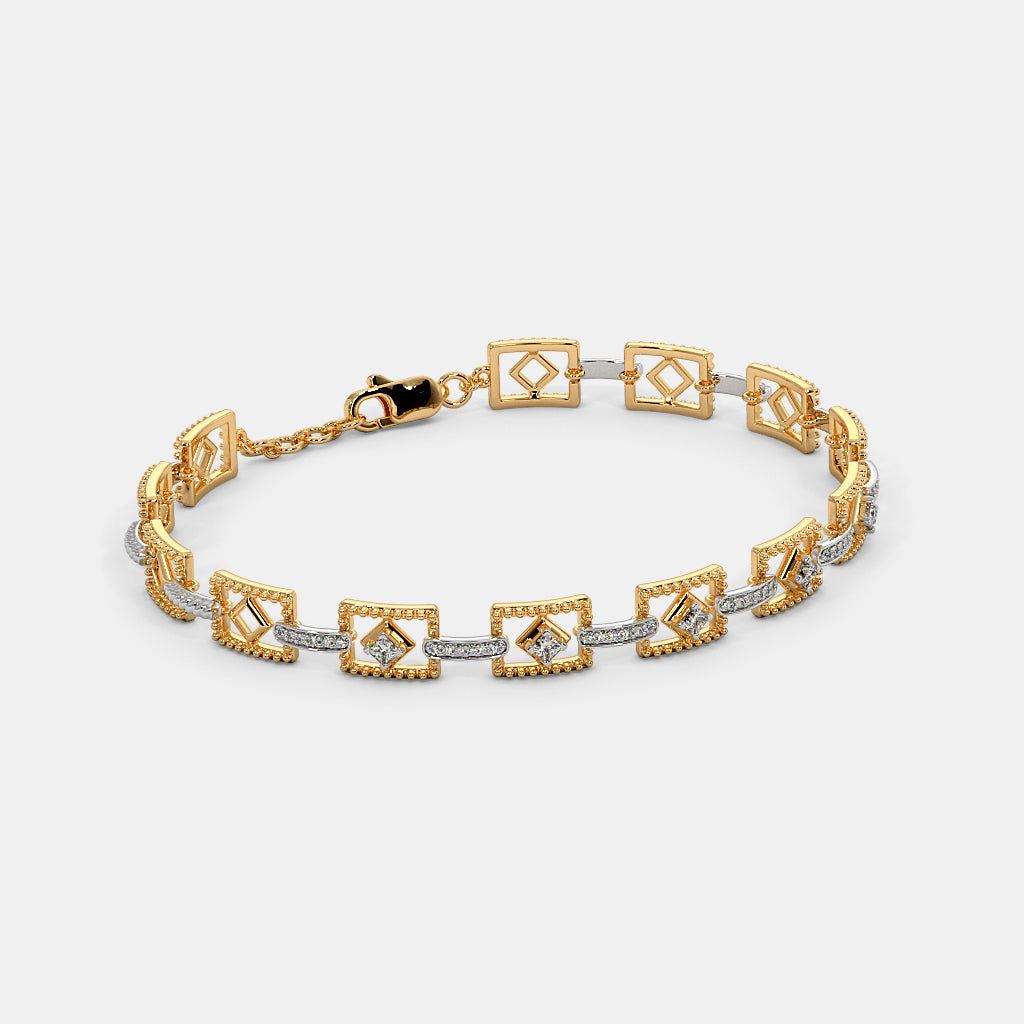 Golden Geometric Elegance Bracelet
