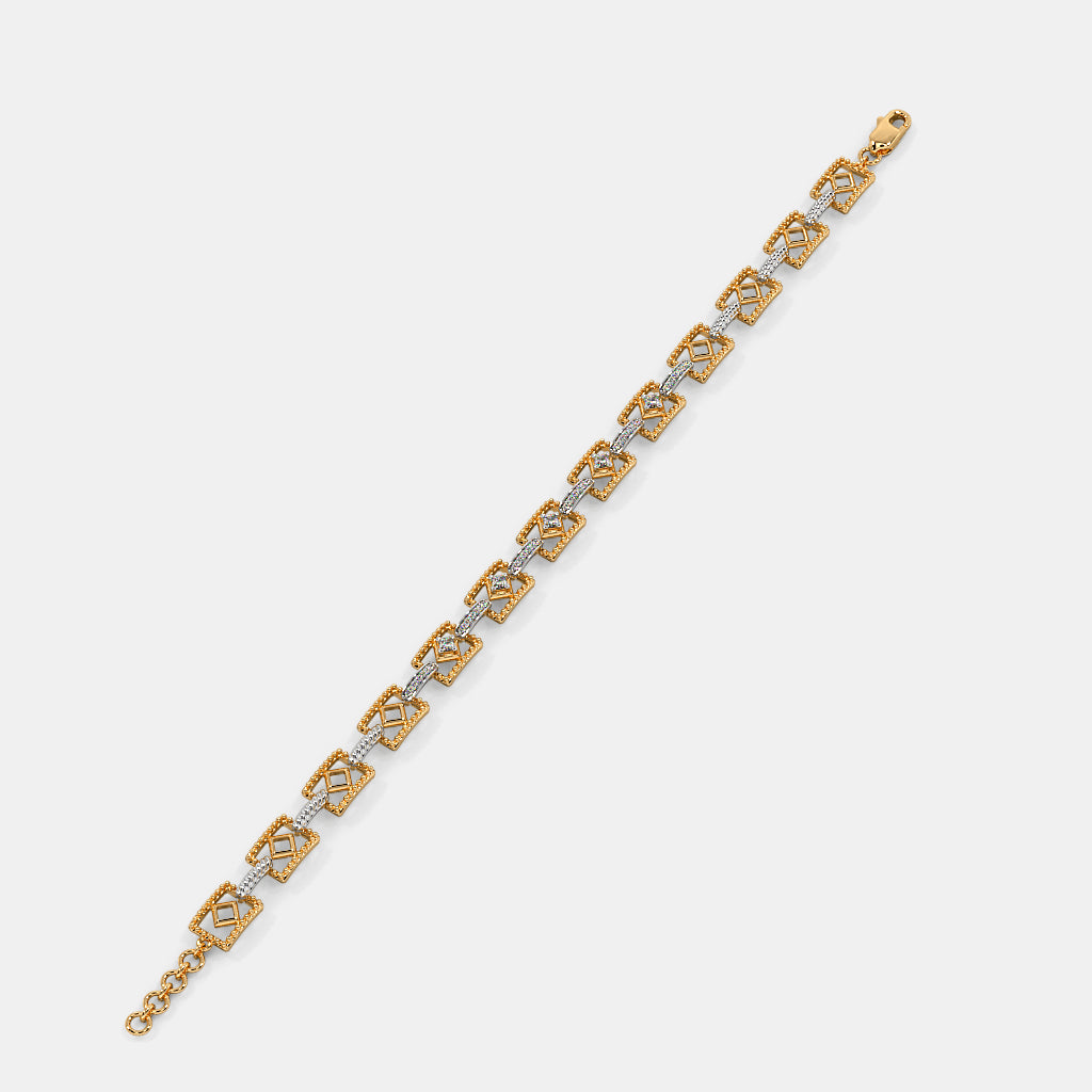 Golden Geometric Elegance Bracelet