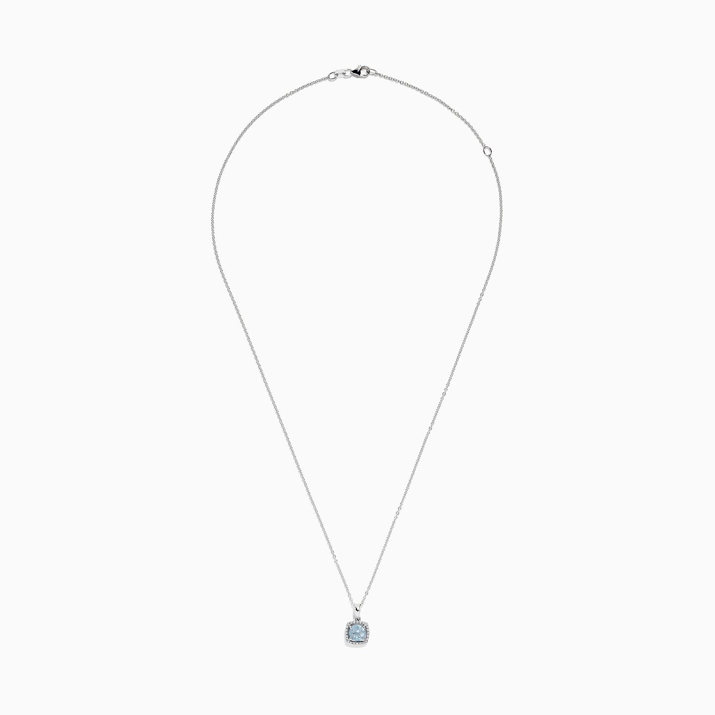 Aquarius 14K White Gold Aquamarine and Diamond Pendant, 0.78 TCW