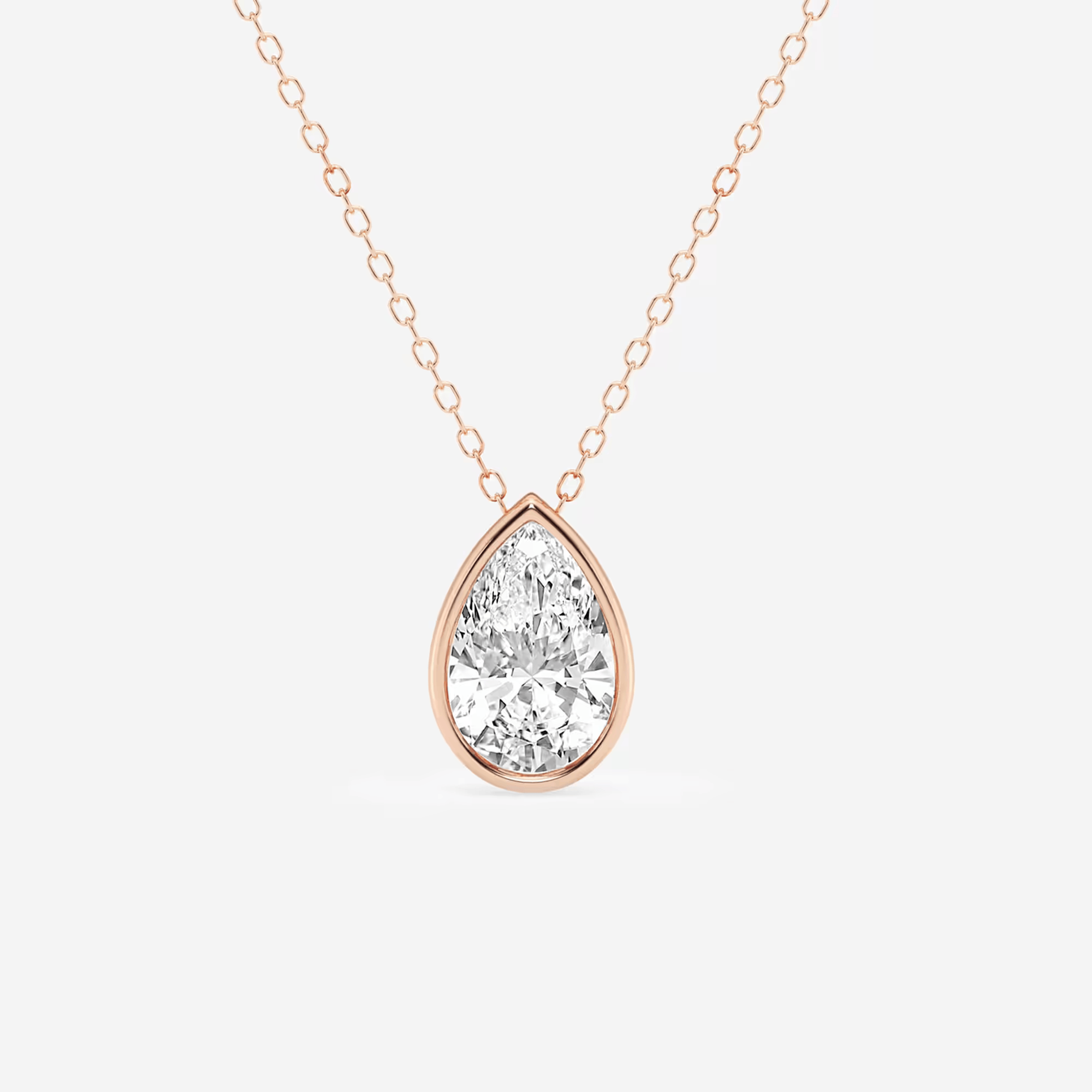 Bezel-Set Pear cut Diamond Solitaire Pendant