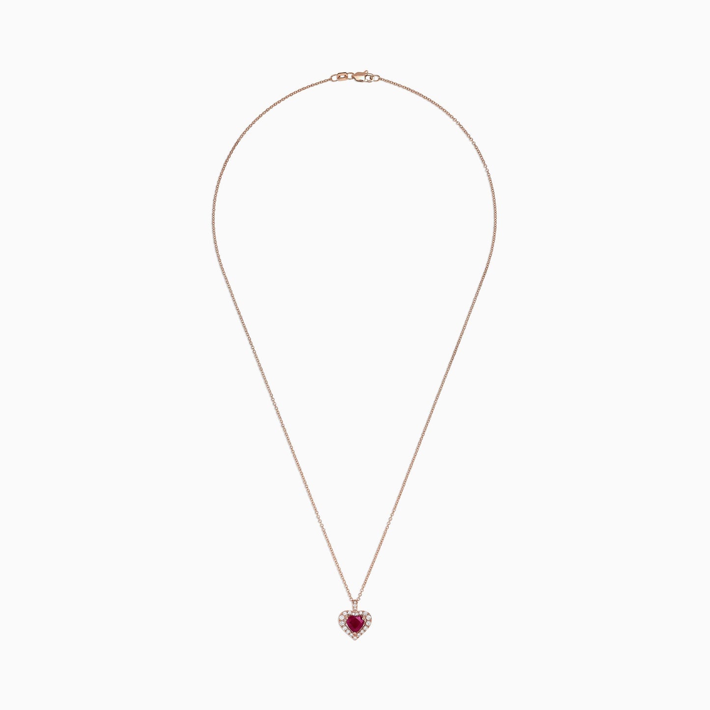 Ruby Royale 14K Rose Gold Heart Shaped Ruby Pendant