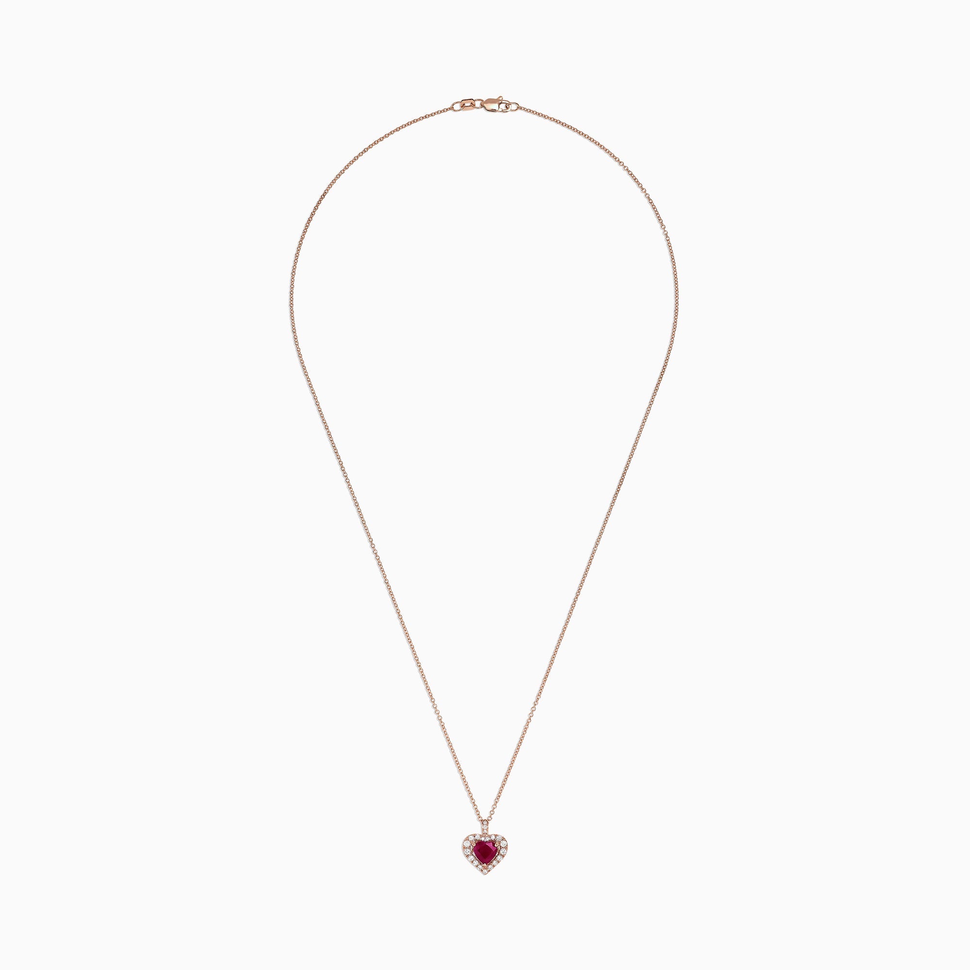 Ruby Royale 14K Rose Gold Heart Shaped Ruby Pendant