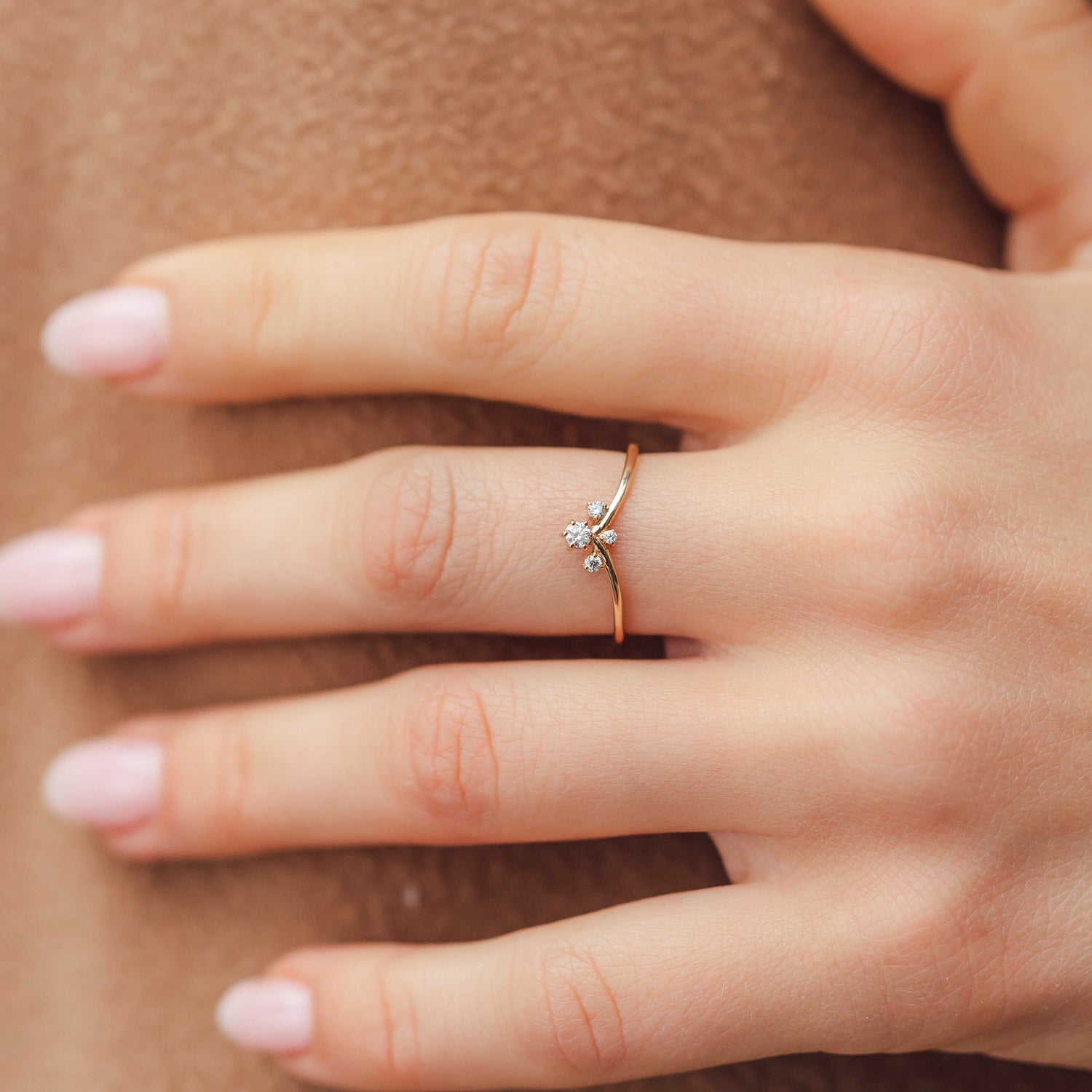 Triangle Brilliant V Shape Eternity Ring