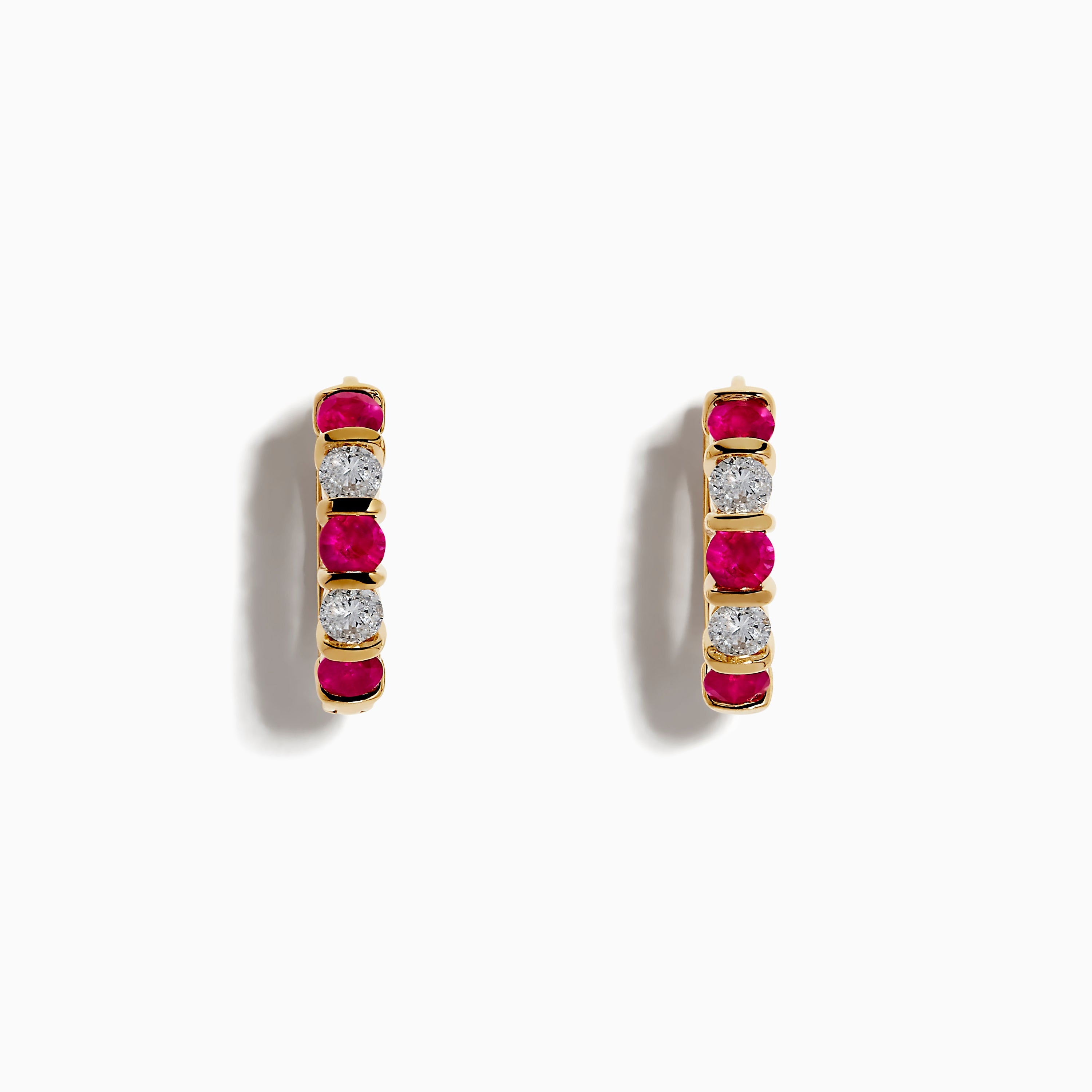 14K solid gold diamond hoop earrings for women with brilliant round-cut diamonds, perfect for luxury everyday wear.