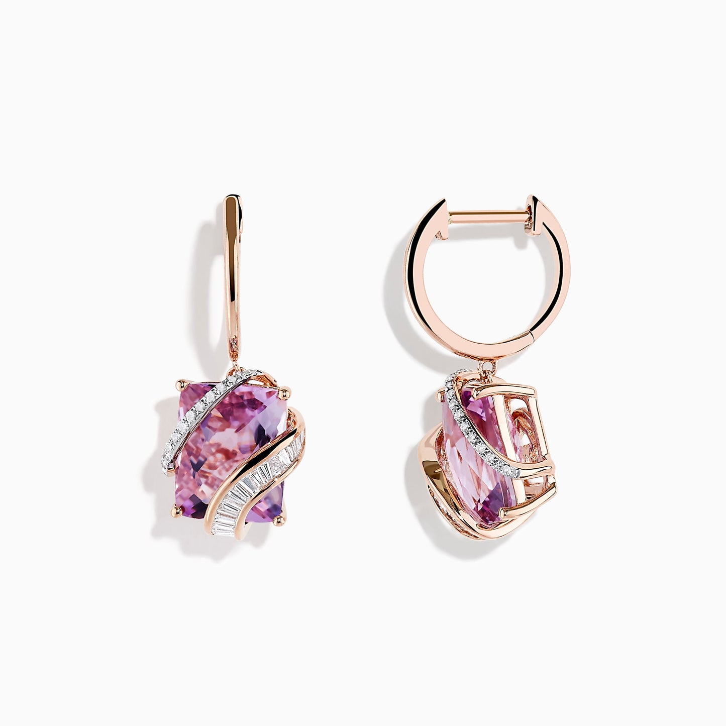 14K solid gold diamond hoop earrings for women with brilliant round-cut diamonds, perfect for luxury everyday wear.