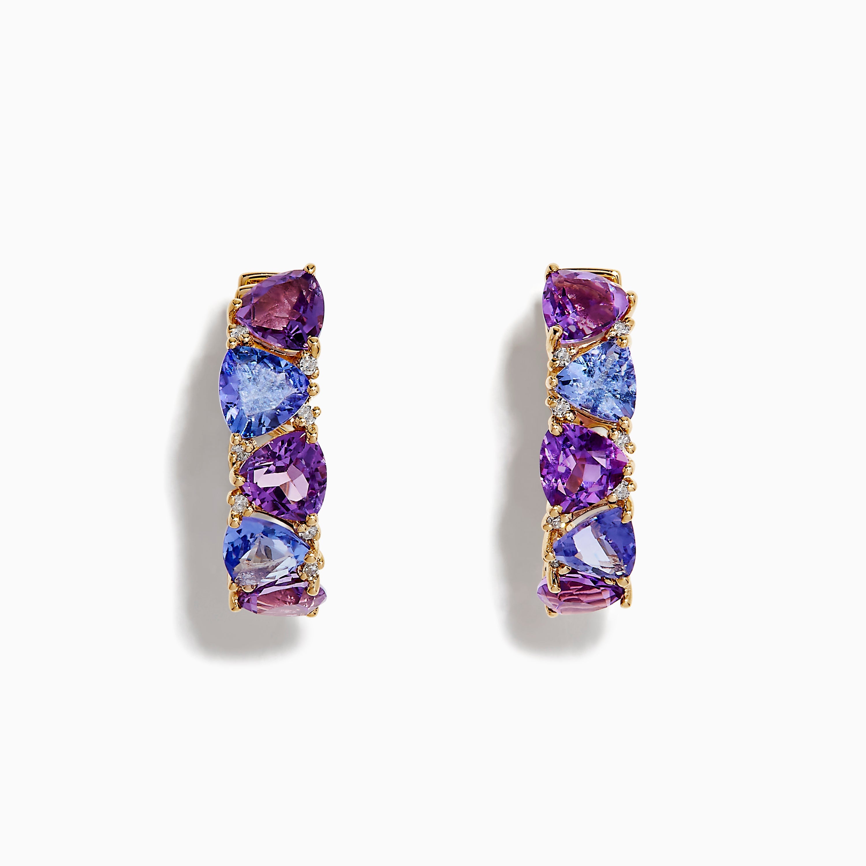 14K solid gold diamond hoop earrings for women with brilliant round-cut diamonds, perfect for luxury everyday wear.