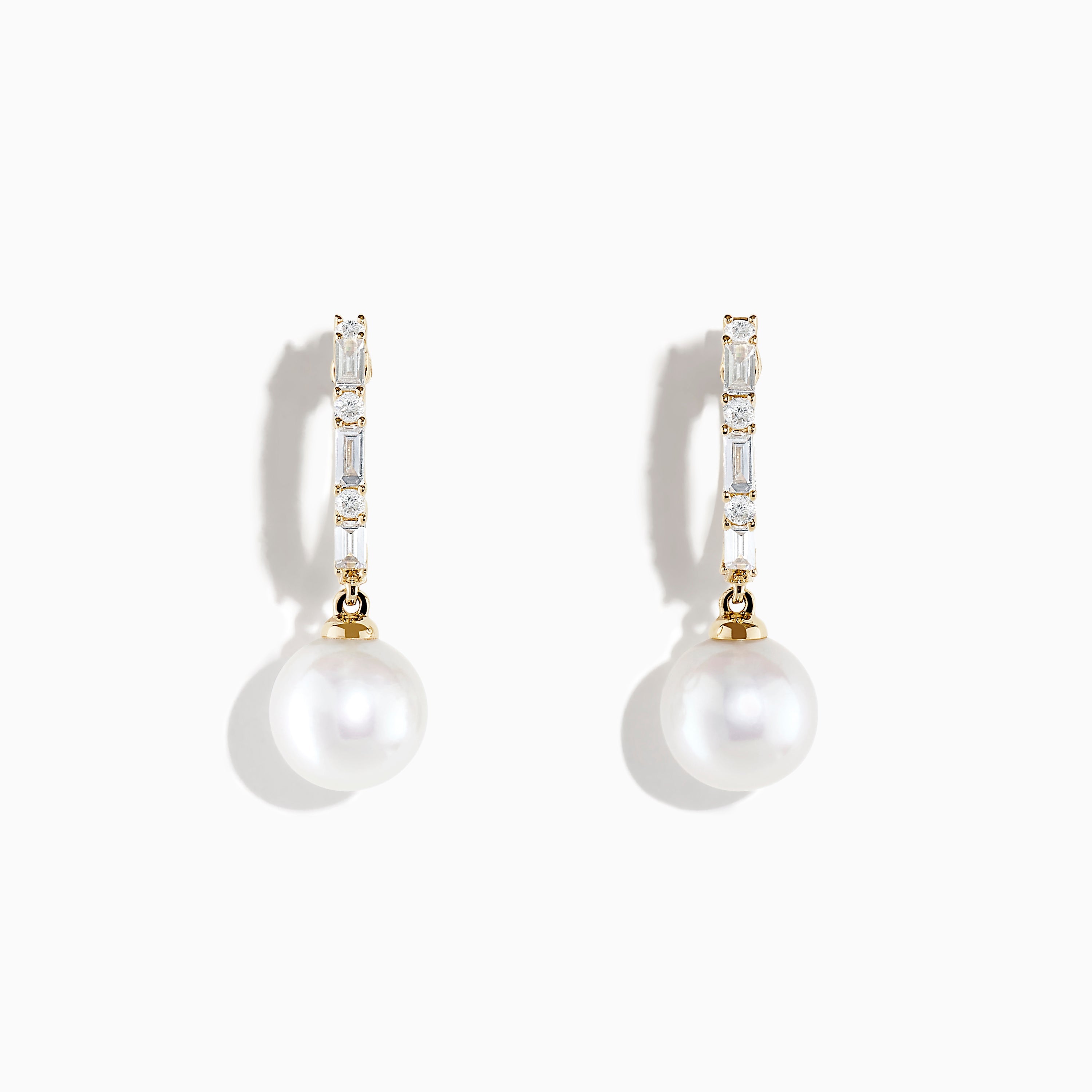 14K solid gold diamond hoop earrings for women with brilliant round-cut diamonds, perfect for luxury everyday wear.