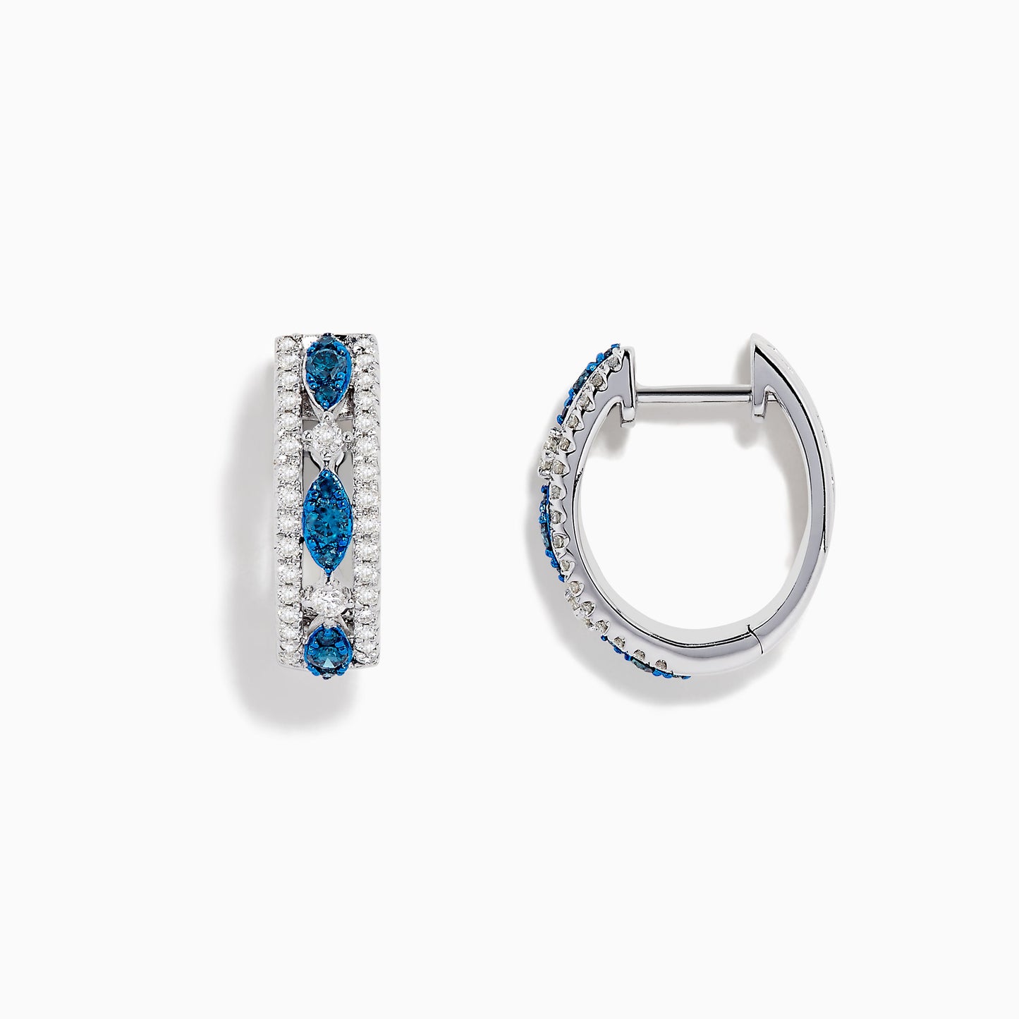 14K solid gold diamond hoop earrings for women with brilliant round-cut diamonds, perfect for luxury everyday wear.