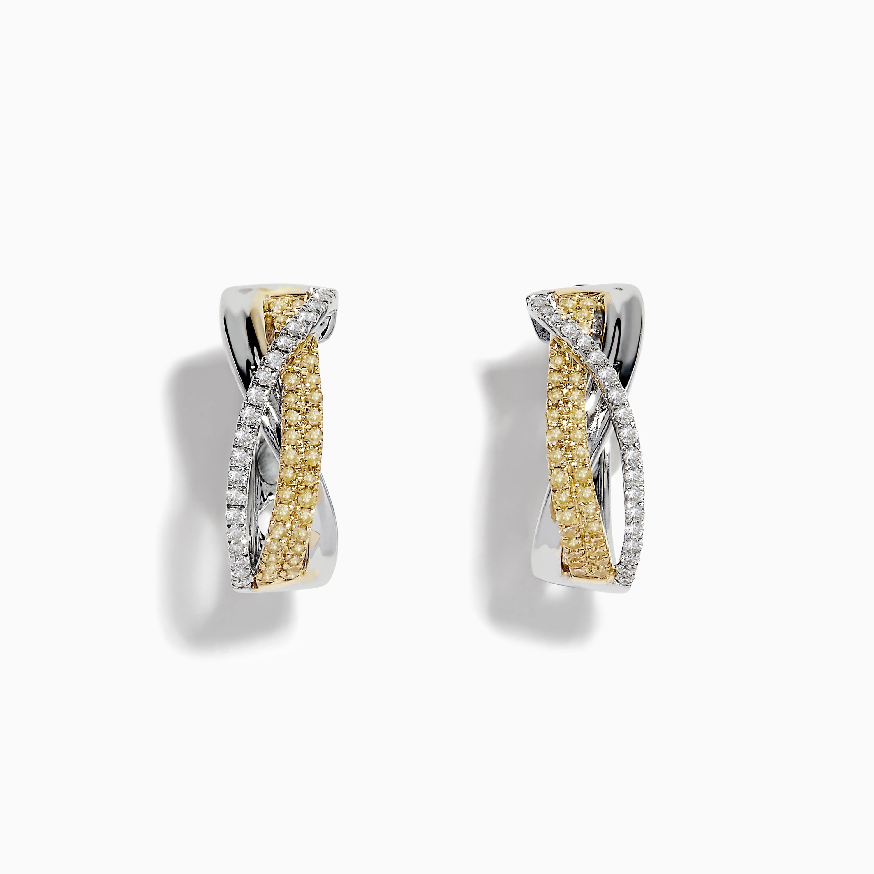 14K solid gold diamond hoop earrings for women with brilliant round-cut diamonds, perfect for luxury everyday wear.