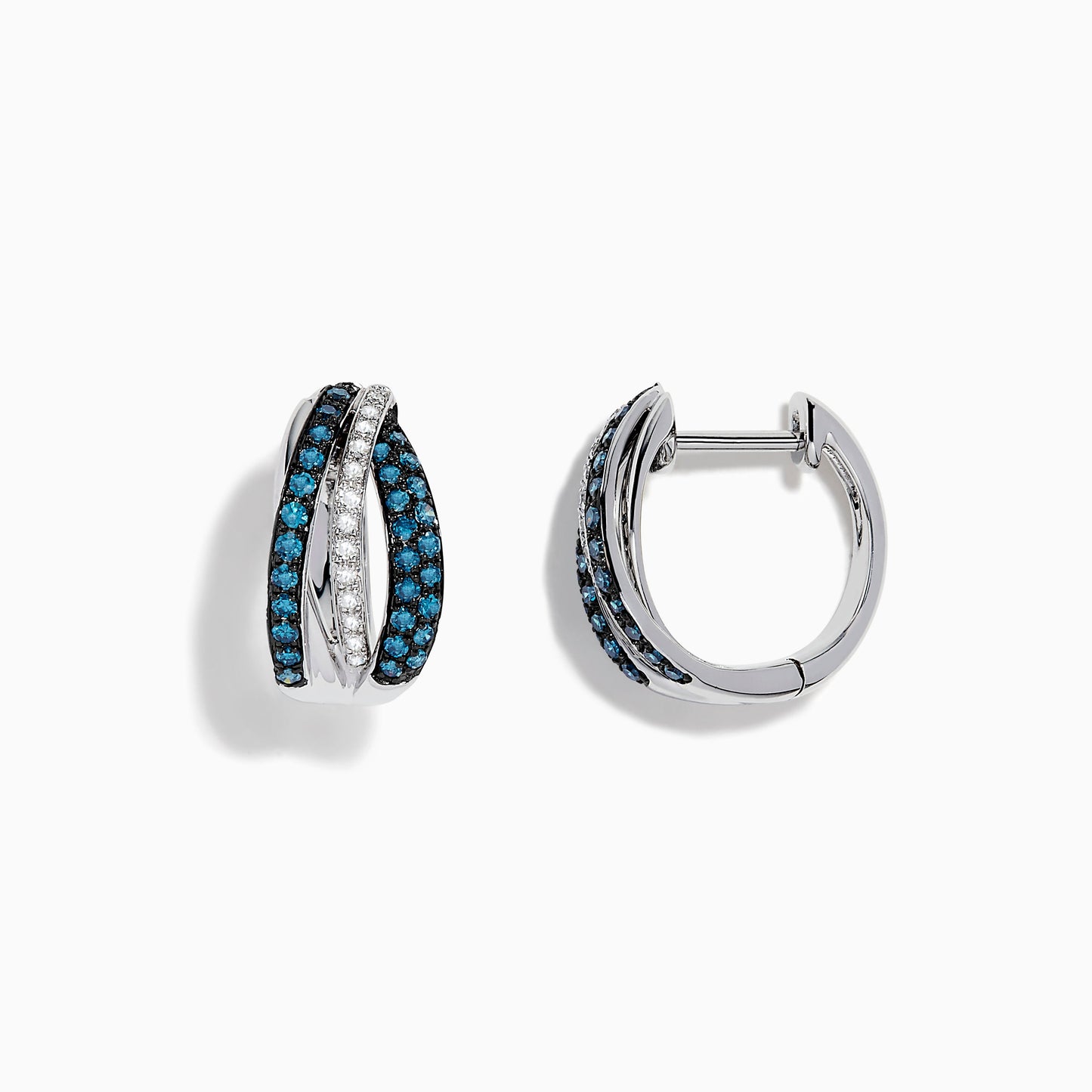 14K solid gold diamond hoop earrings for women with brilliant round-cut diamonds, perfect for luxury everyday wear.