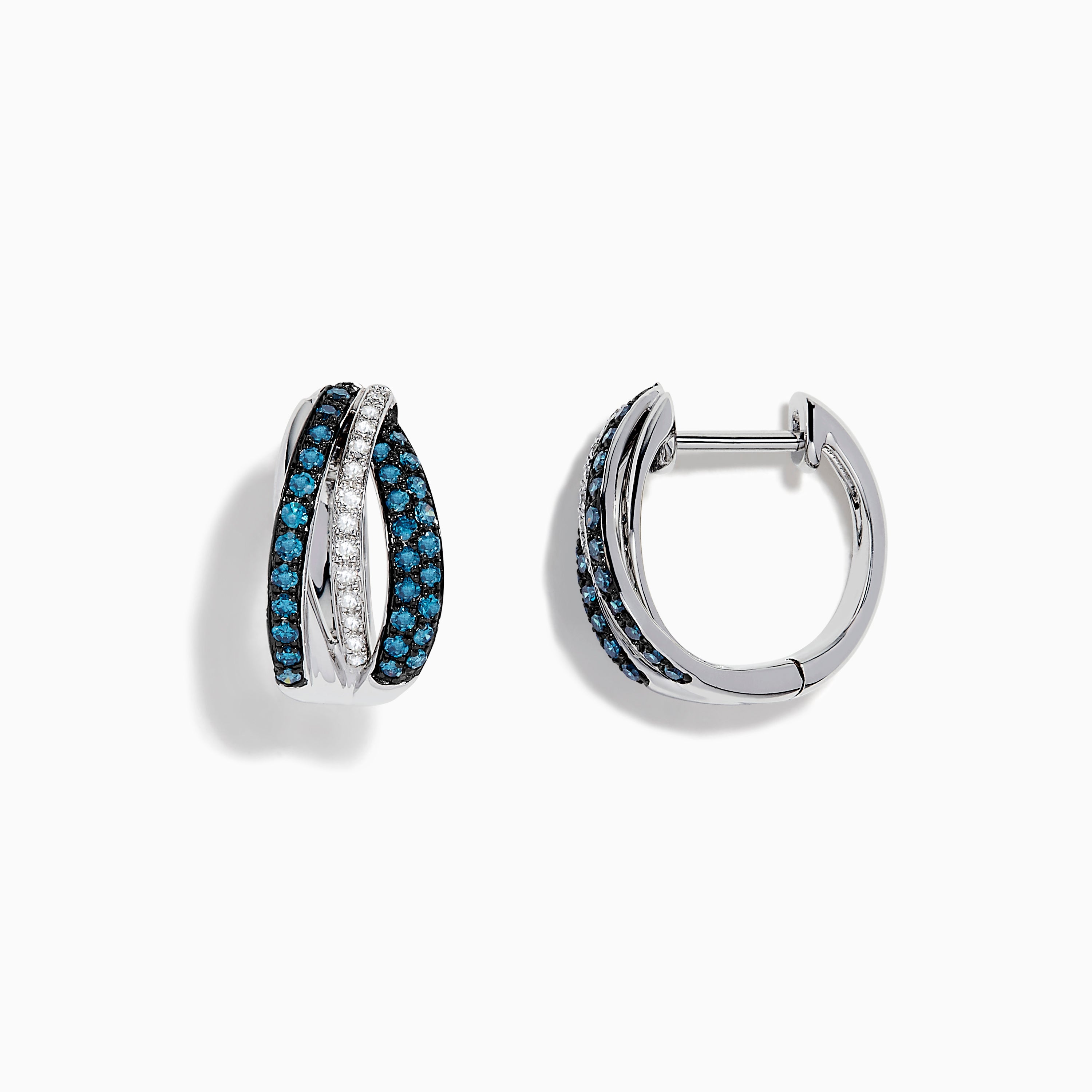 14K solid gold diamond hoop earrings for women with brilliant round-cut diamonds, perfect for luxury everyday wear.