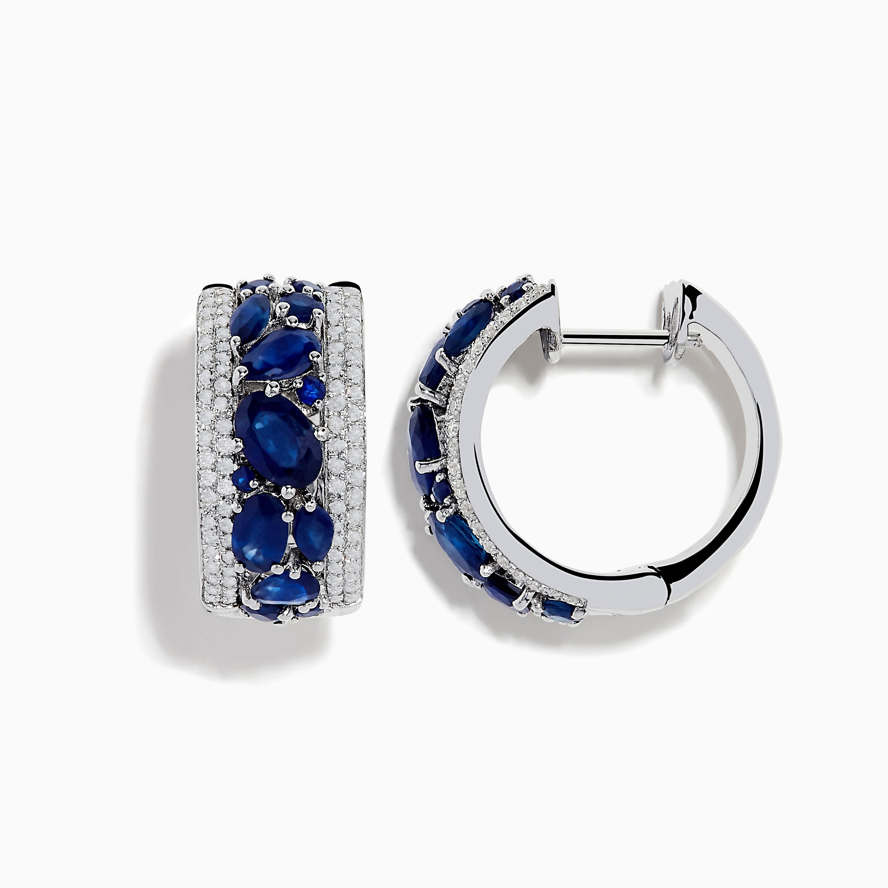 14K solid gold diamond hoop earrings for women with brilliant round-cut diamonds, perfect for luxury everyday wear.