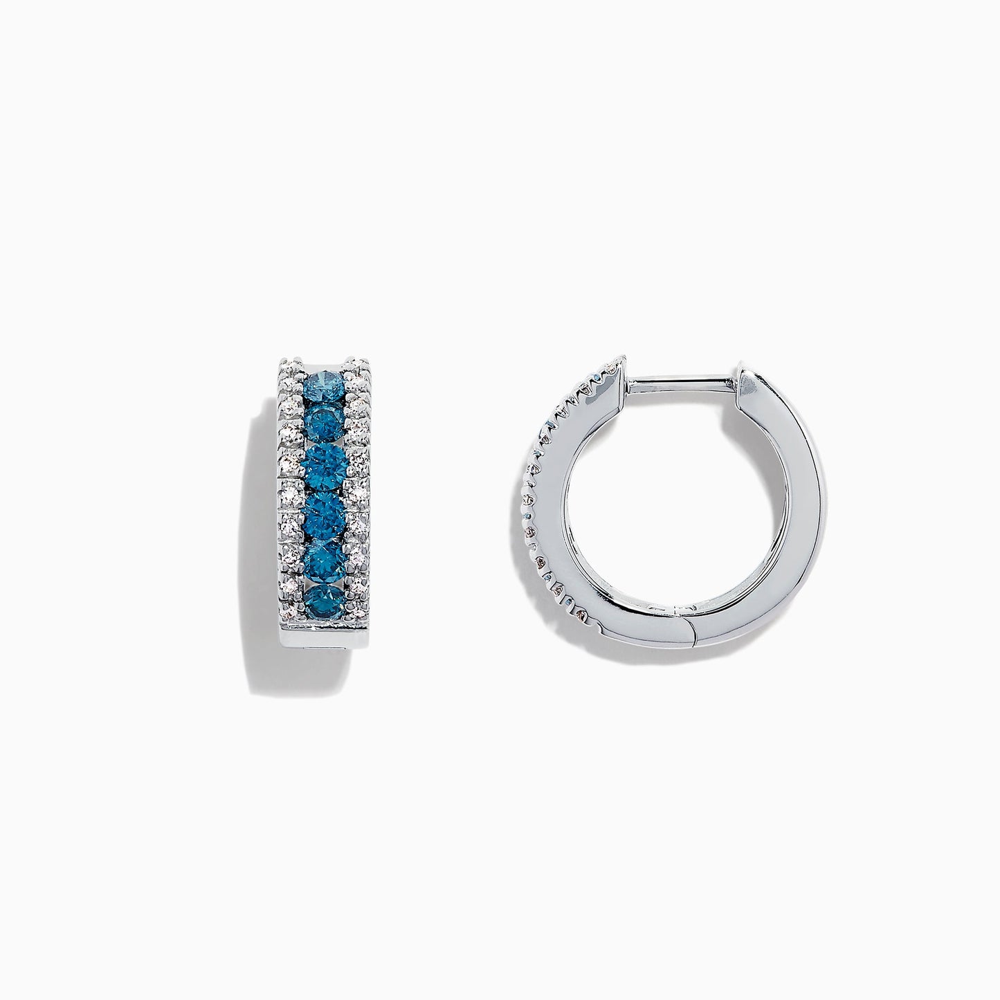 14K solid gold diamond hoop earrings for women with brilliant round-cut diamonds, perfect for luxury everyday wear.