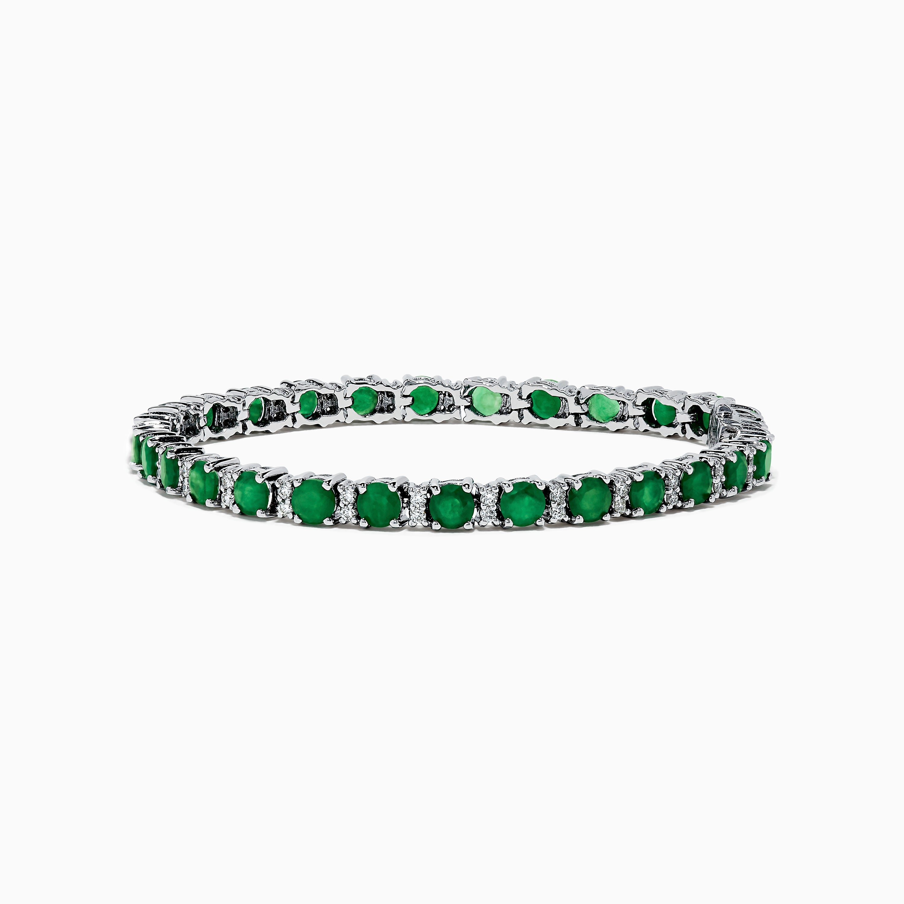 Brasilica 14K White Gold Emerald Tennis Bracelet