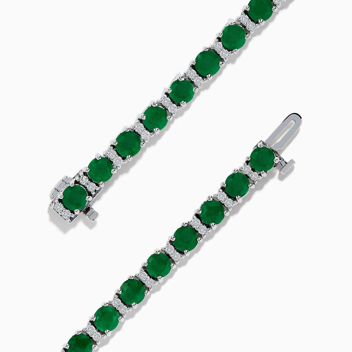 Brasilica 14K White Gold Emerald Tennis Bracelet