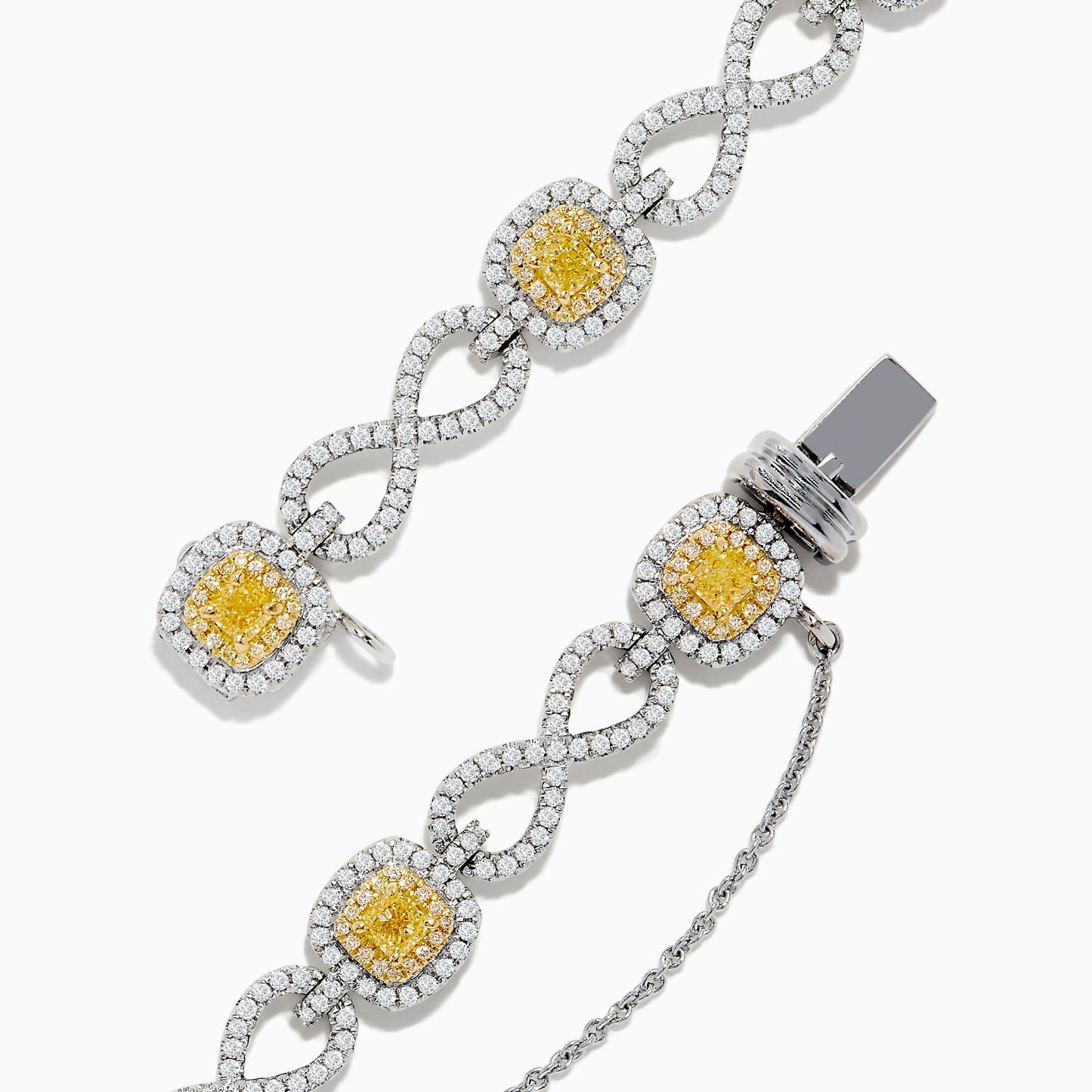 Canare 14K Two Tone Gold Yellow and White Diamond Infinity Tennis Bracelet