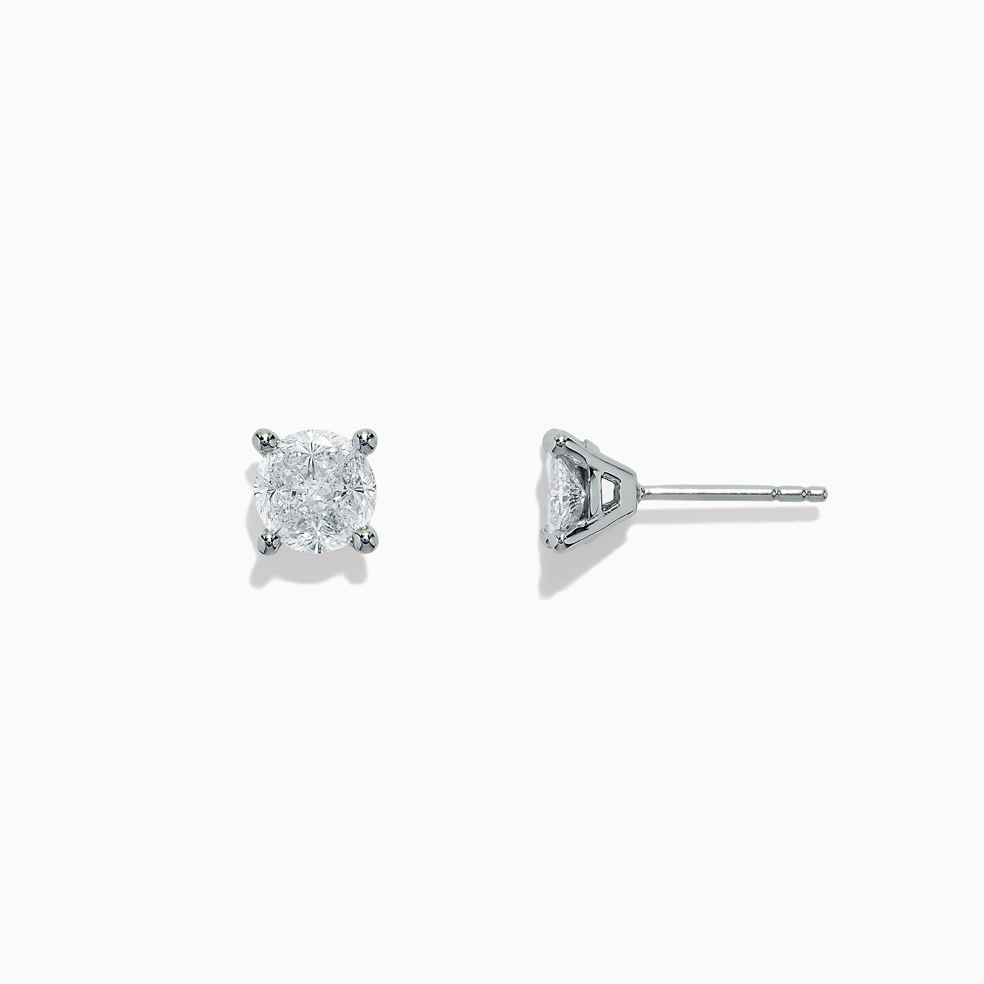 14K solid gold diamond hoop earrings for women with brilliant round-cut diamonds, perfect for luxury everyday wear.