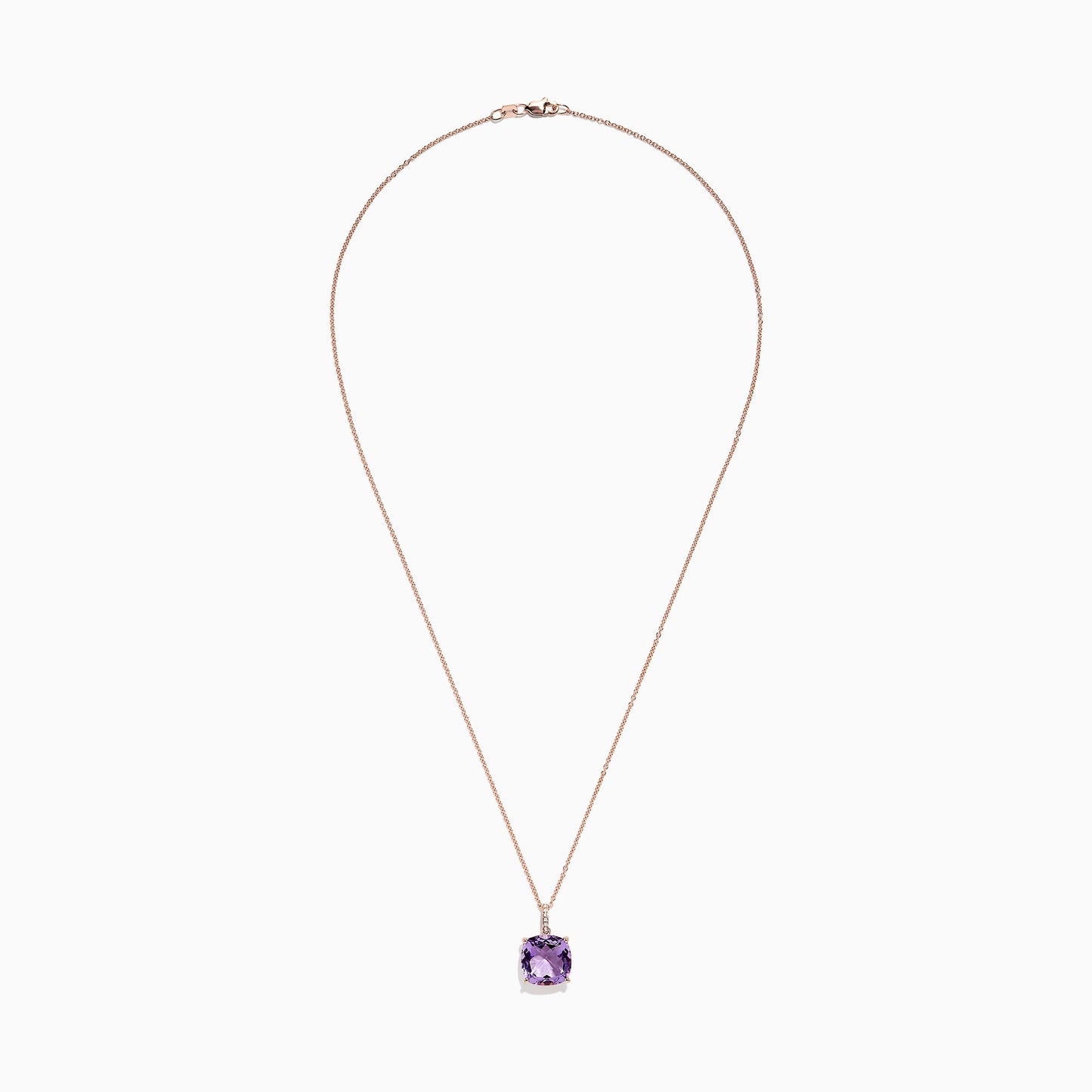 14K Rose Gold Amethyst and Diamond Pendant, 6.62 TCW