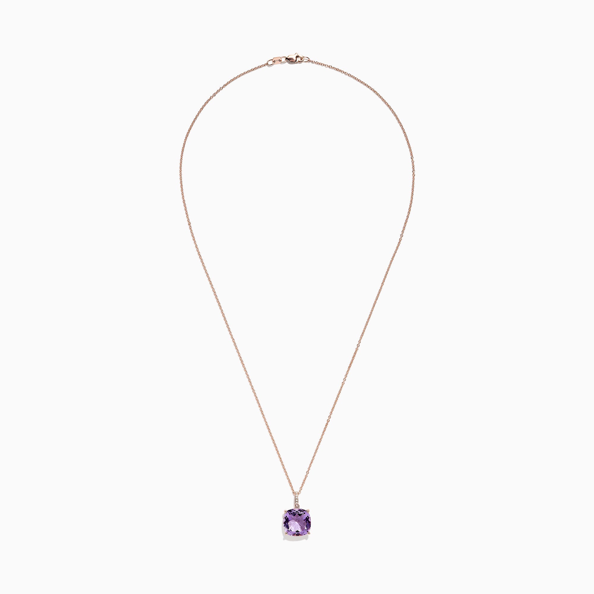 14K Rose Gold Amethyst and Diamond Pendant, 6.62 TCW