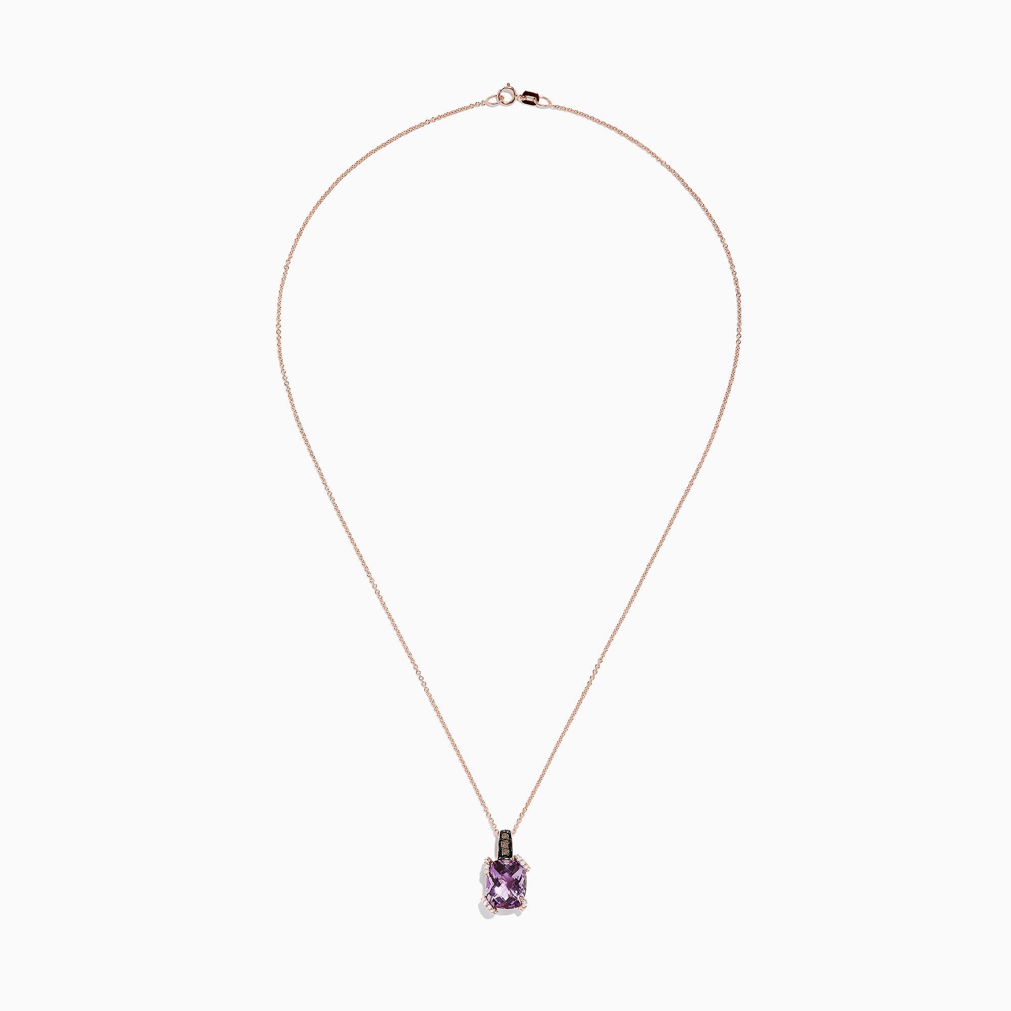 14K Rose Gold Amethyst and Diamond Pendant, 3.92 TCW
