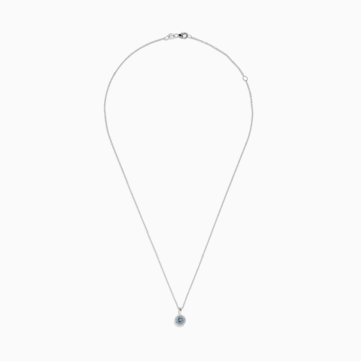 Aquarius 14K White Gold Aquamarine and Diamond Pendant, 0.56 TCW