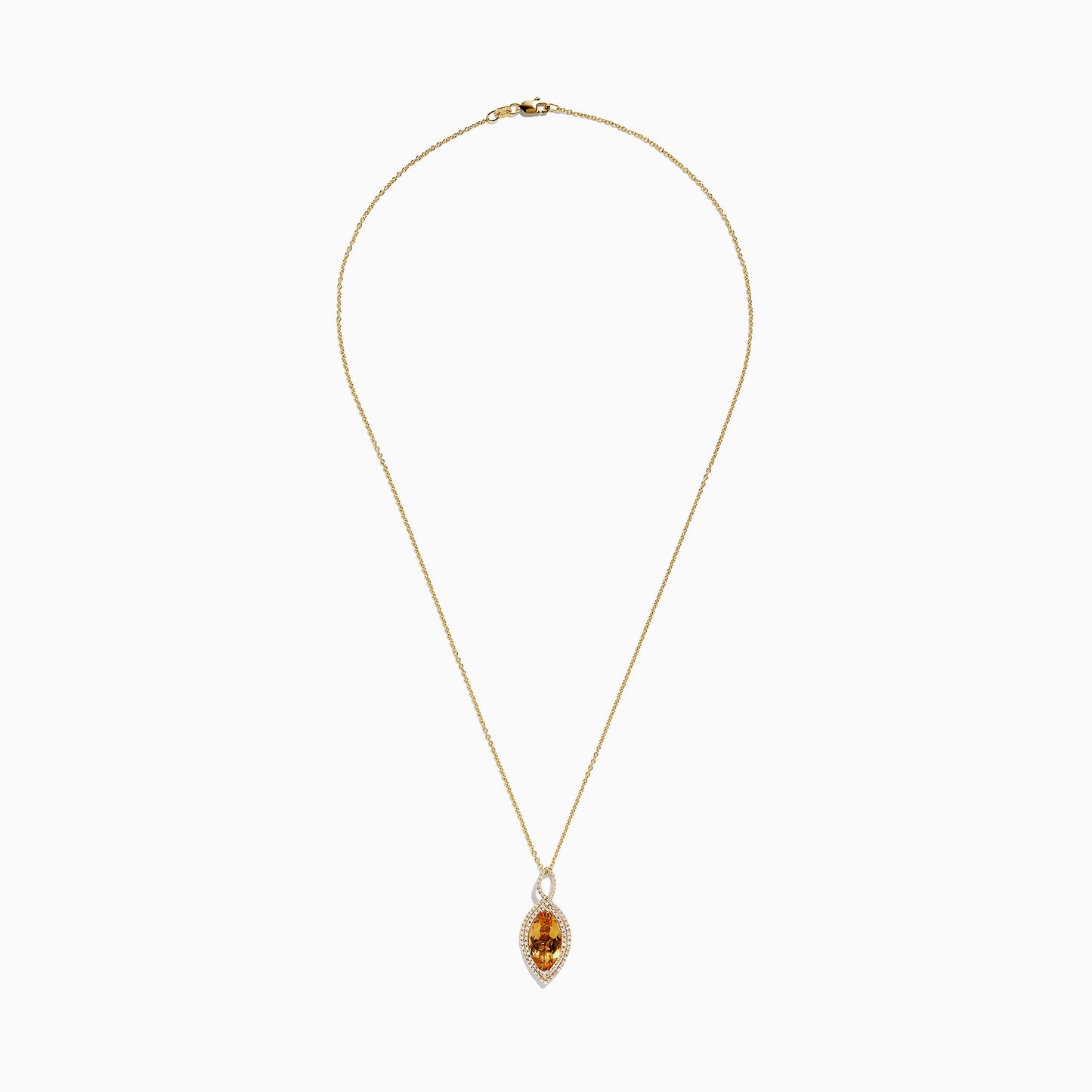 Sunset 14K Yellow Gold Citrine and Diamond Pendant