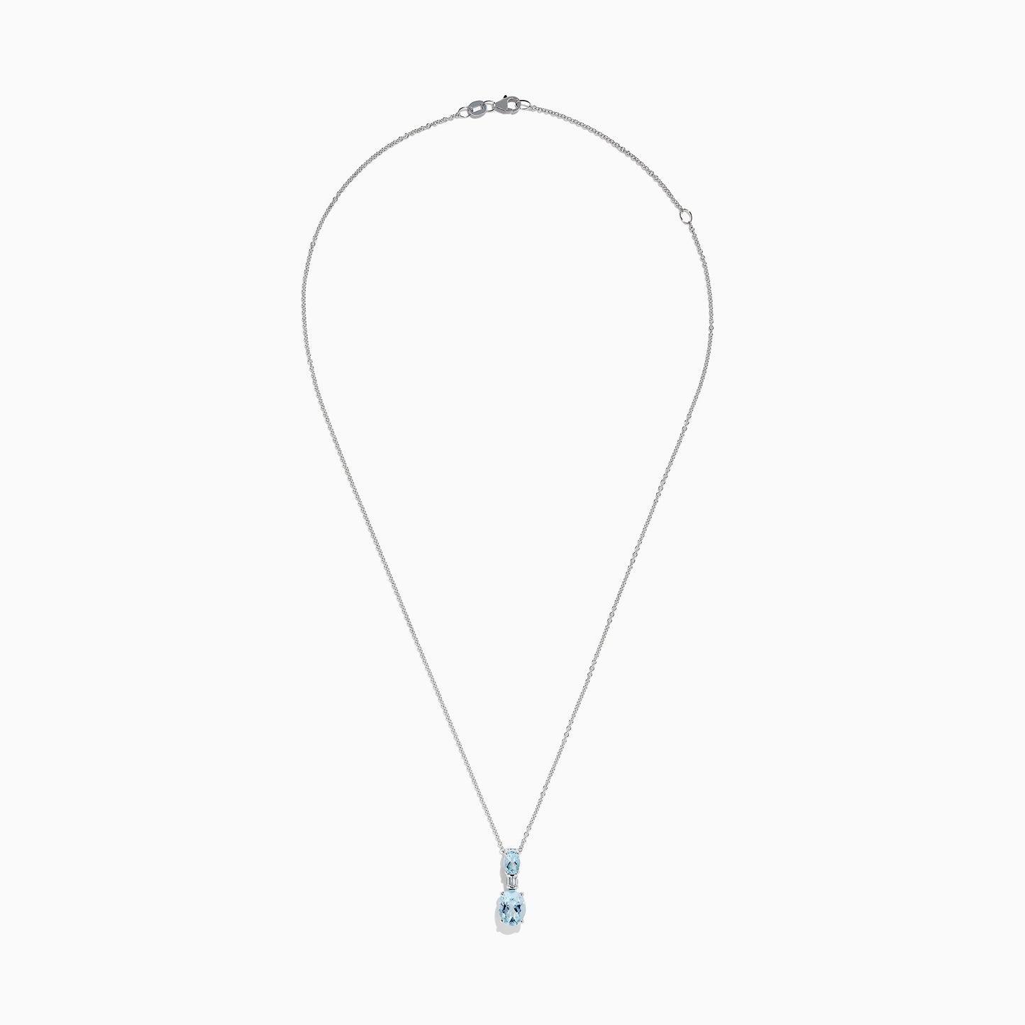 Aquarius 14K White Gold Aquamarine and Diamond Pendant