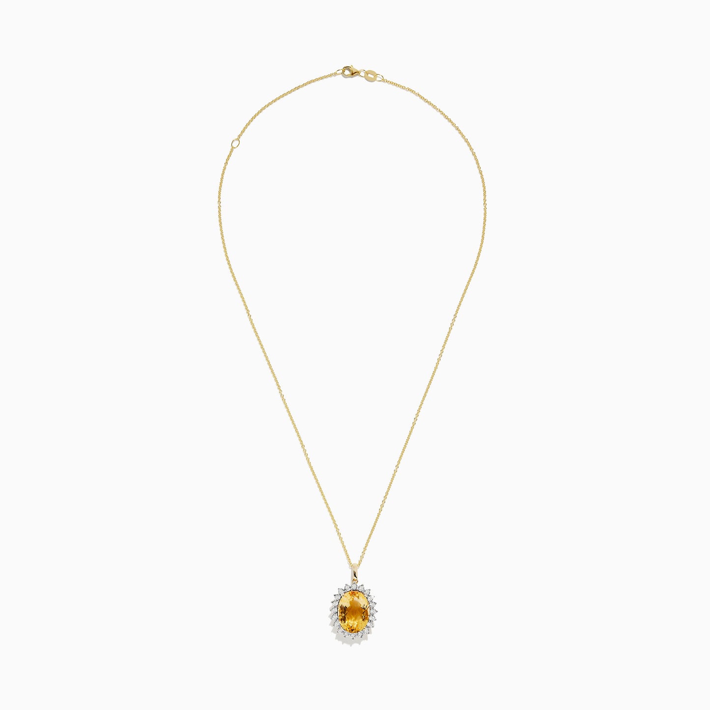 Sunset 14K Yellow Gold Diamond and Citrine Pendant