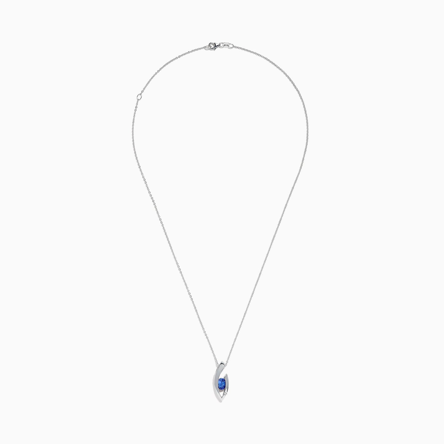 14K White Gold Tanzanite and Diamond Pendant