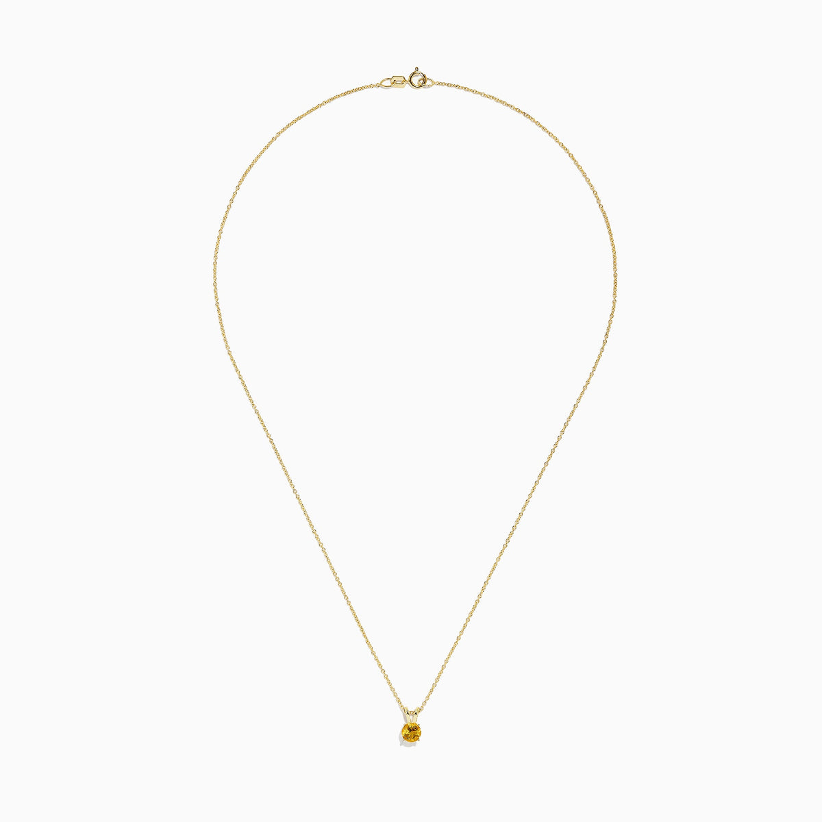 14K Yellow Gold Citrine Pendant, 0.48 TCW