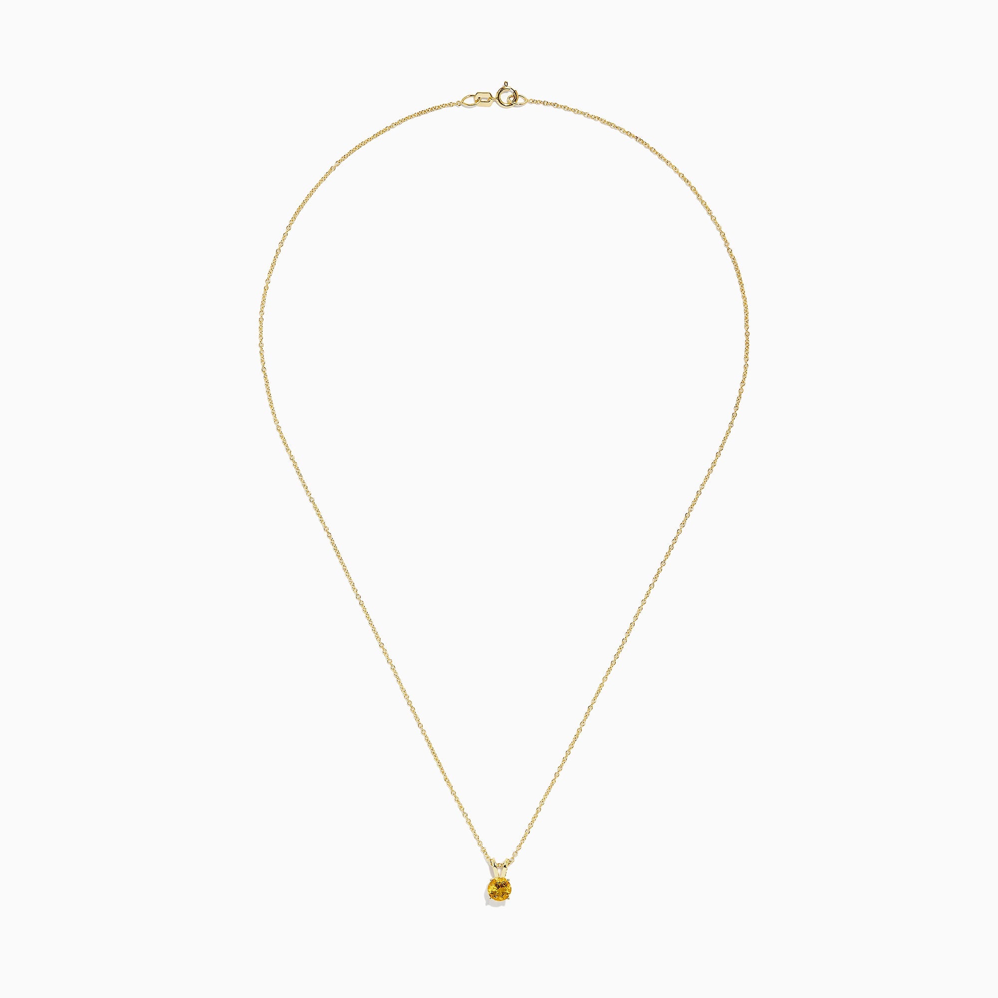 14K Yellow Gold Citrine Pendant, 0.48 TCW