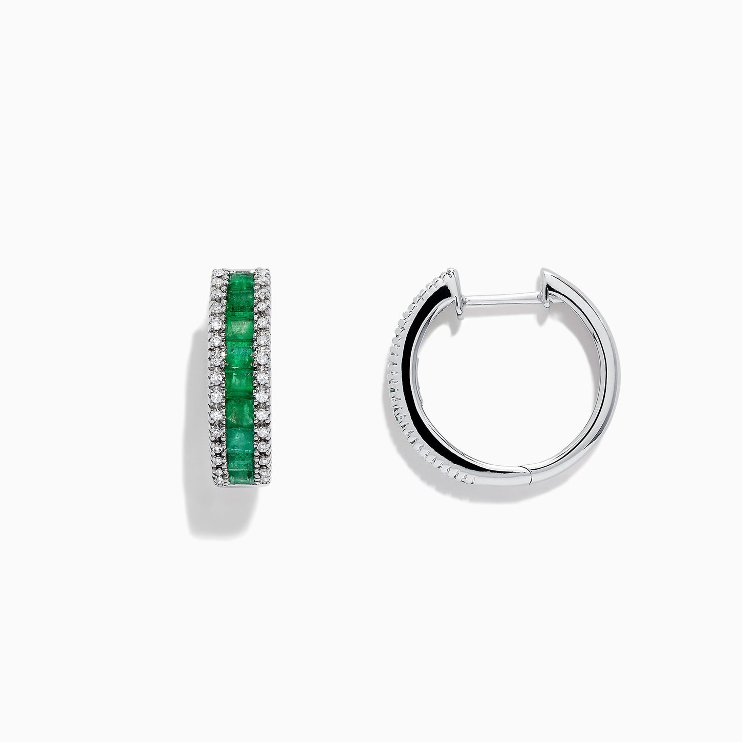 14K solid gold diamond hoop earrings for women with brilliant round-cut diamonds, perfect for luxury everyday wear.