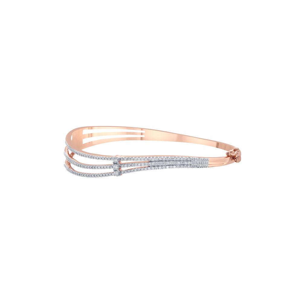 Triple Strand Rose Gold Diamond Bracelet