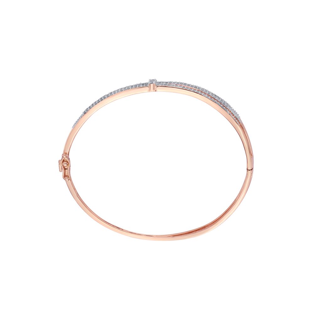 Triple Strand Rose Gold Diamond Bracelet